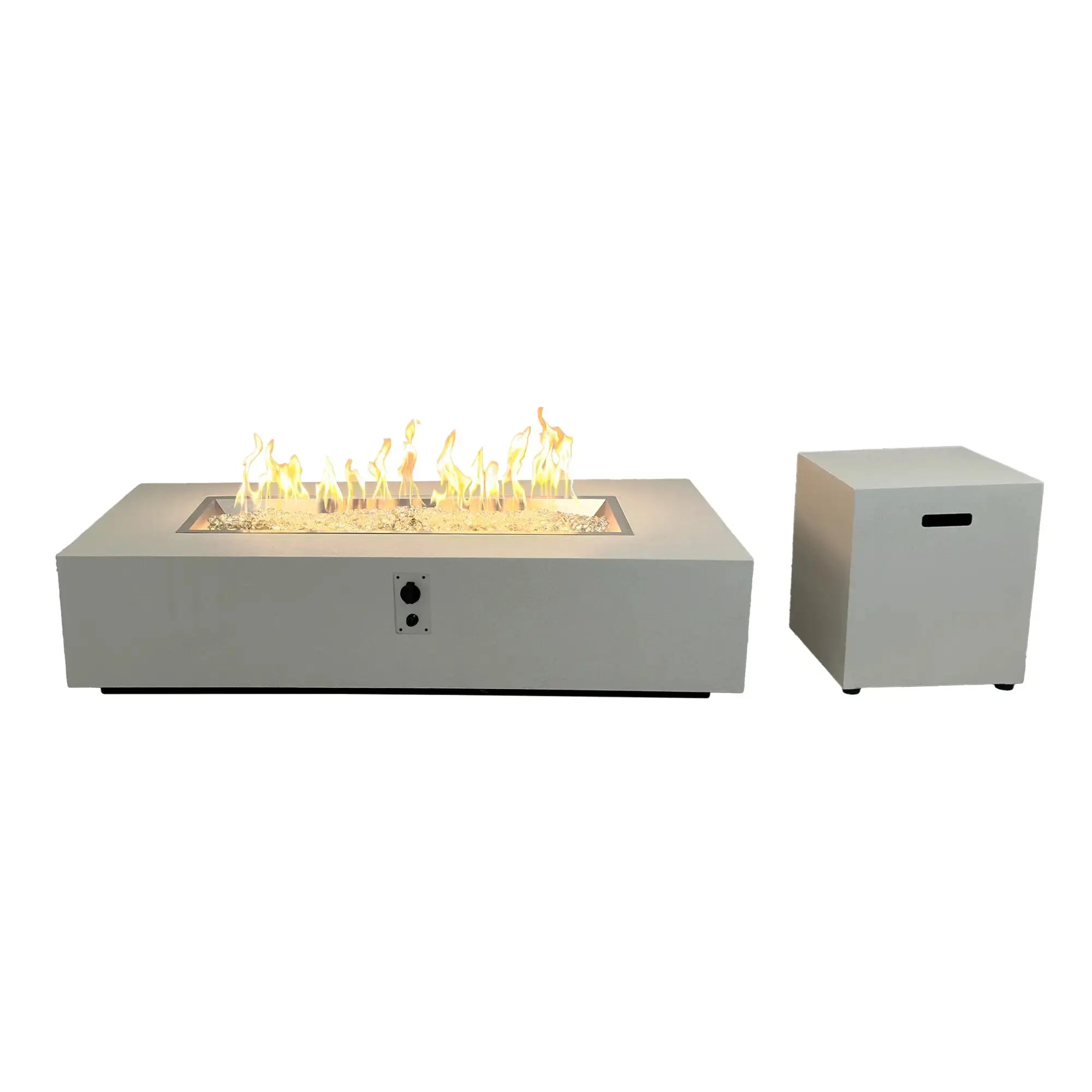 Vosera 60" Linear Gas Fire Pit Table + End Table Bundle – The Outdoor GreatRoom Company The Outdoor GreatRoom Company