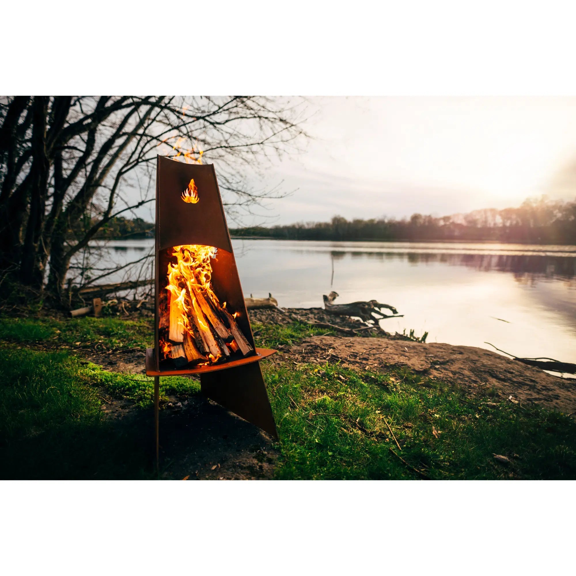 Vesuvius 48″ Tall Wood Burning Fire Pit – Carbon Steel by Fire Pit Art Fire Pit Art