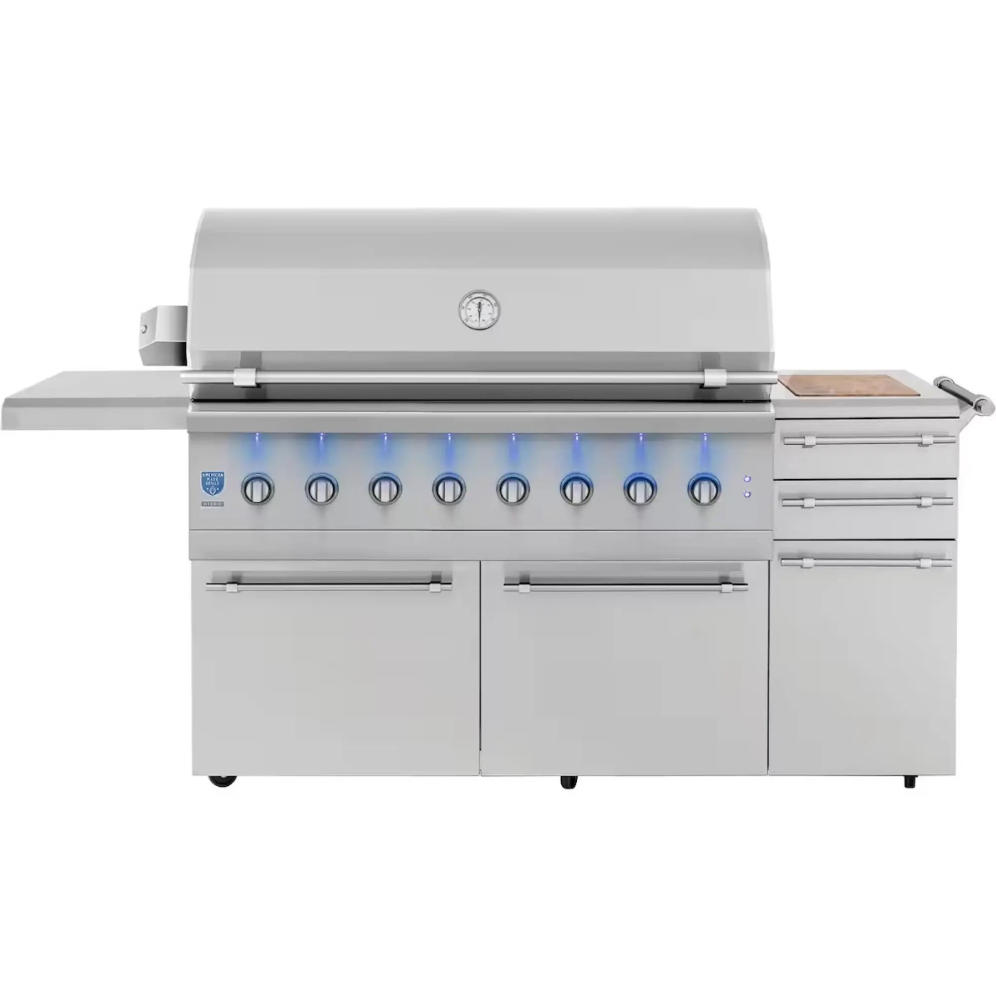 American Made Grills Encore 54-Inch Freestanding Hybrid Grill — 176,000 BTU | Gas, Charcoal & Wood | Made in USA American Made Grills