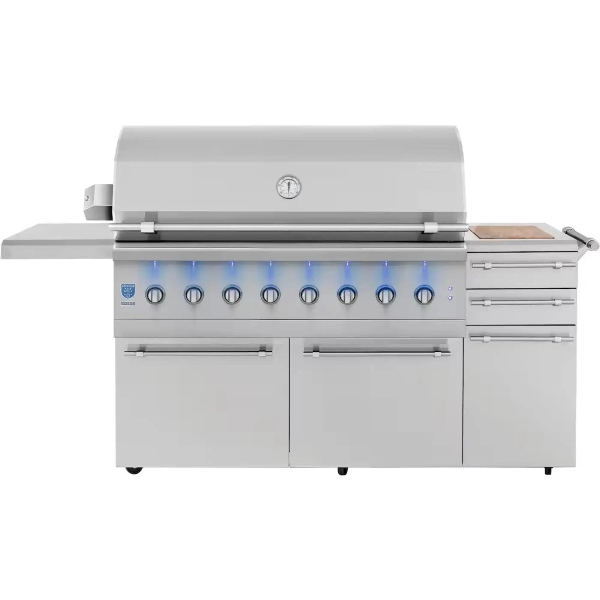 American Made Grills Encore 54-Inch Freestanding Hybrid Grill — 176,000 BTU | Gas, Charcoal & Wood | Made in USA American Made Grills