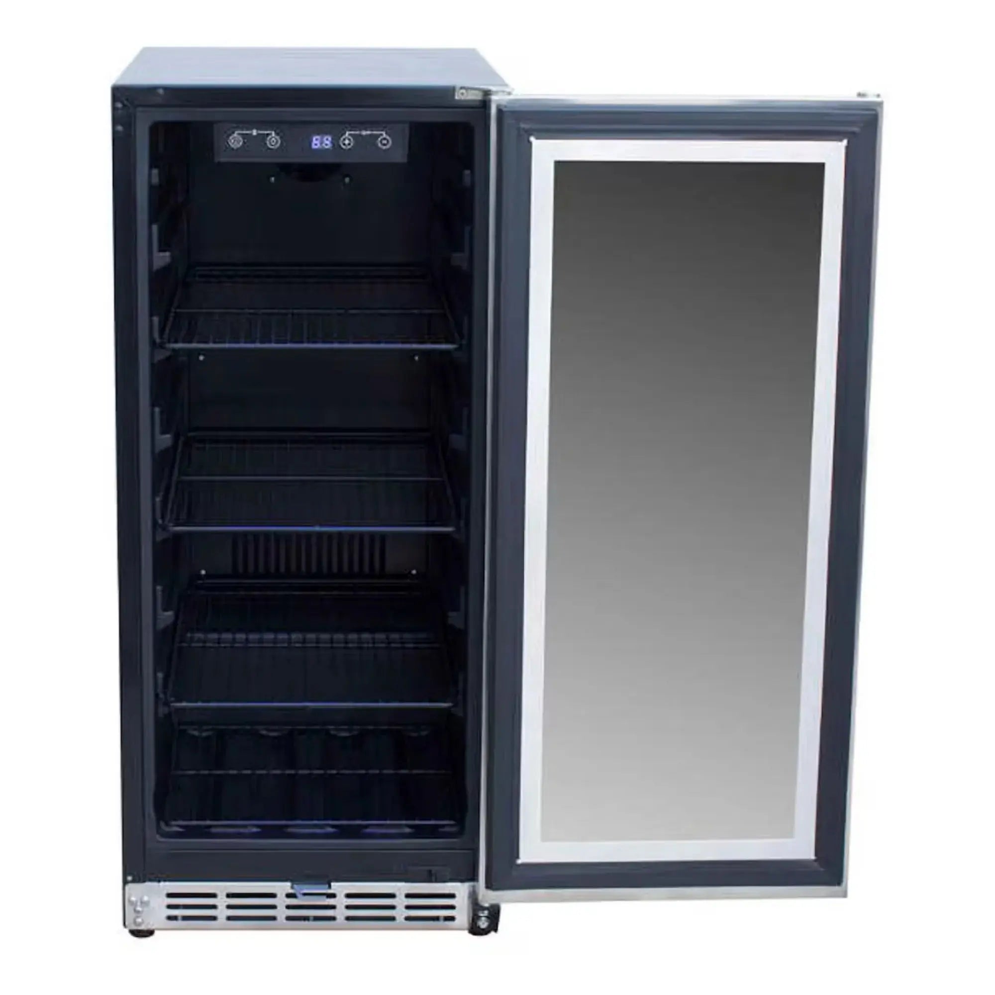 Summerset 15" 3.2 Cu. Ft. Outdoor Rated Refrigerator — Glass Door & SS Handle | RFR-15G Summerset