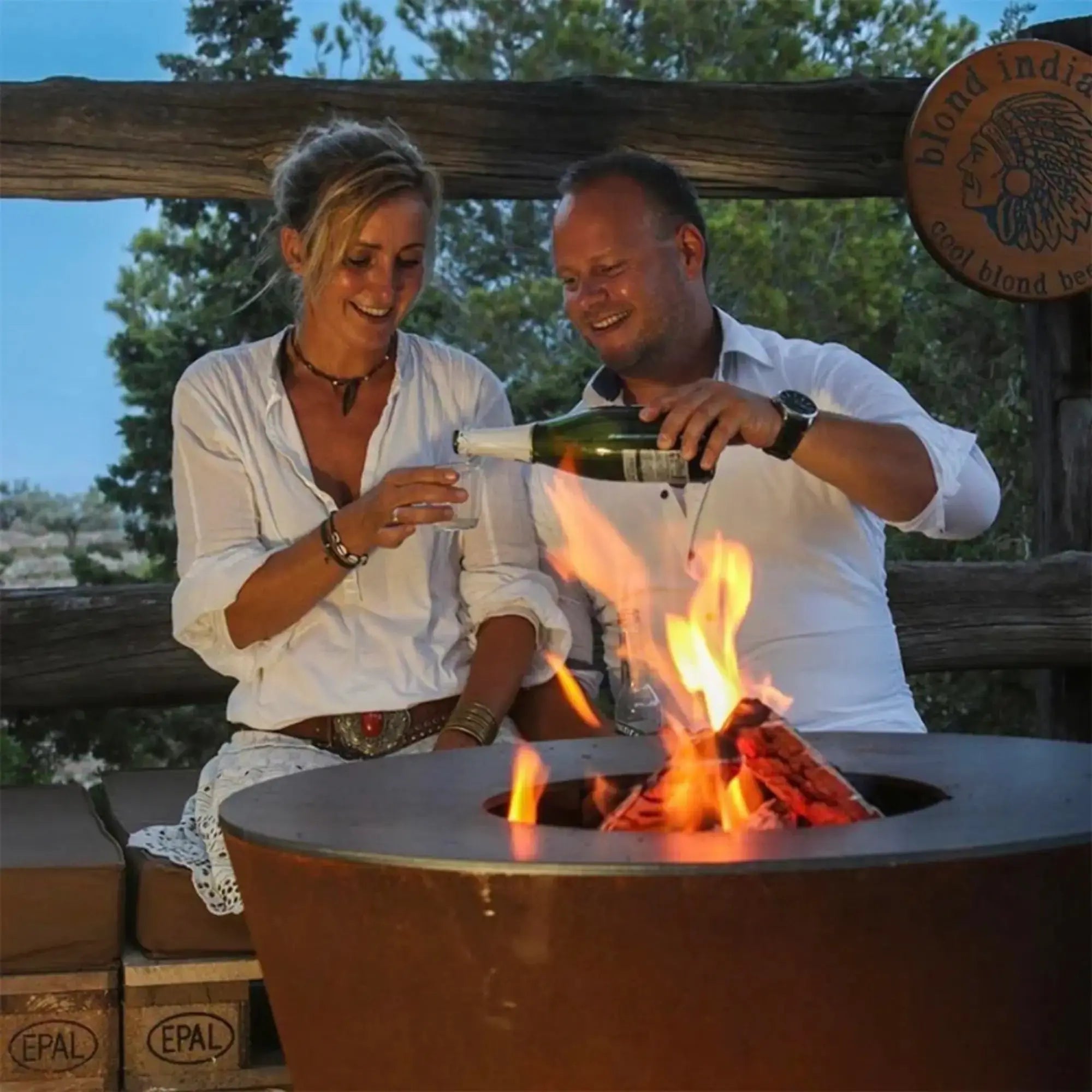 Arteflame 40" Flat Top Grill with Fire Bowl Base Arteflame