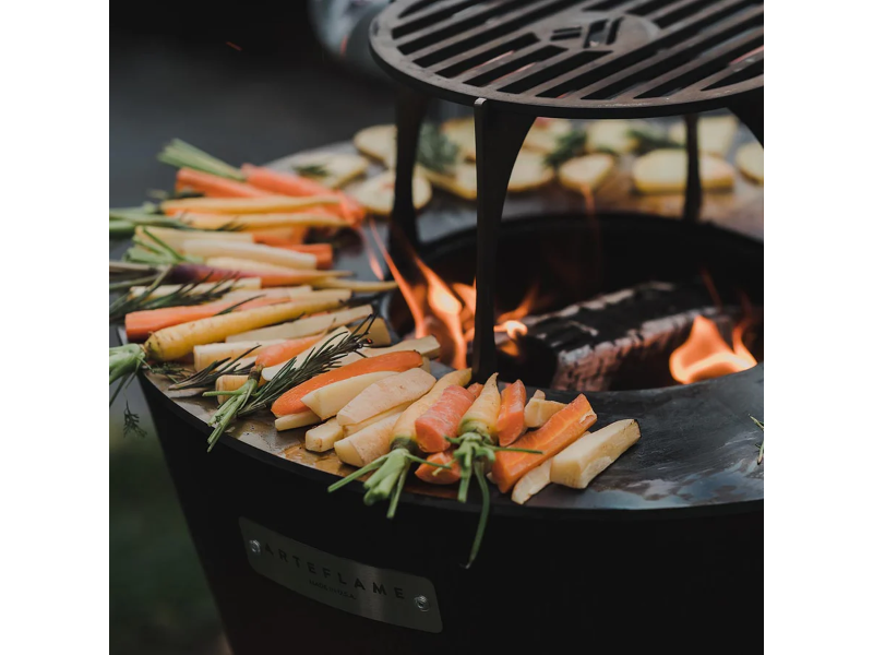 Arteflame 30" Flat Top Wood & Charcoal Grill – Euro Base
