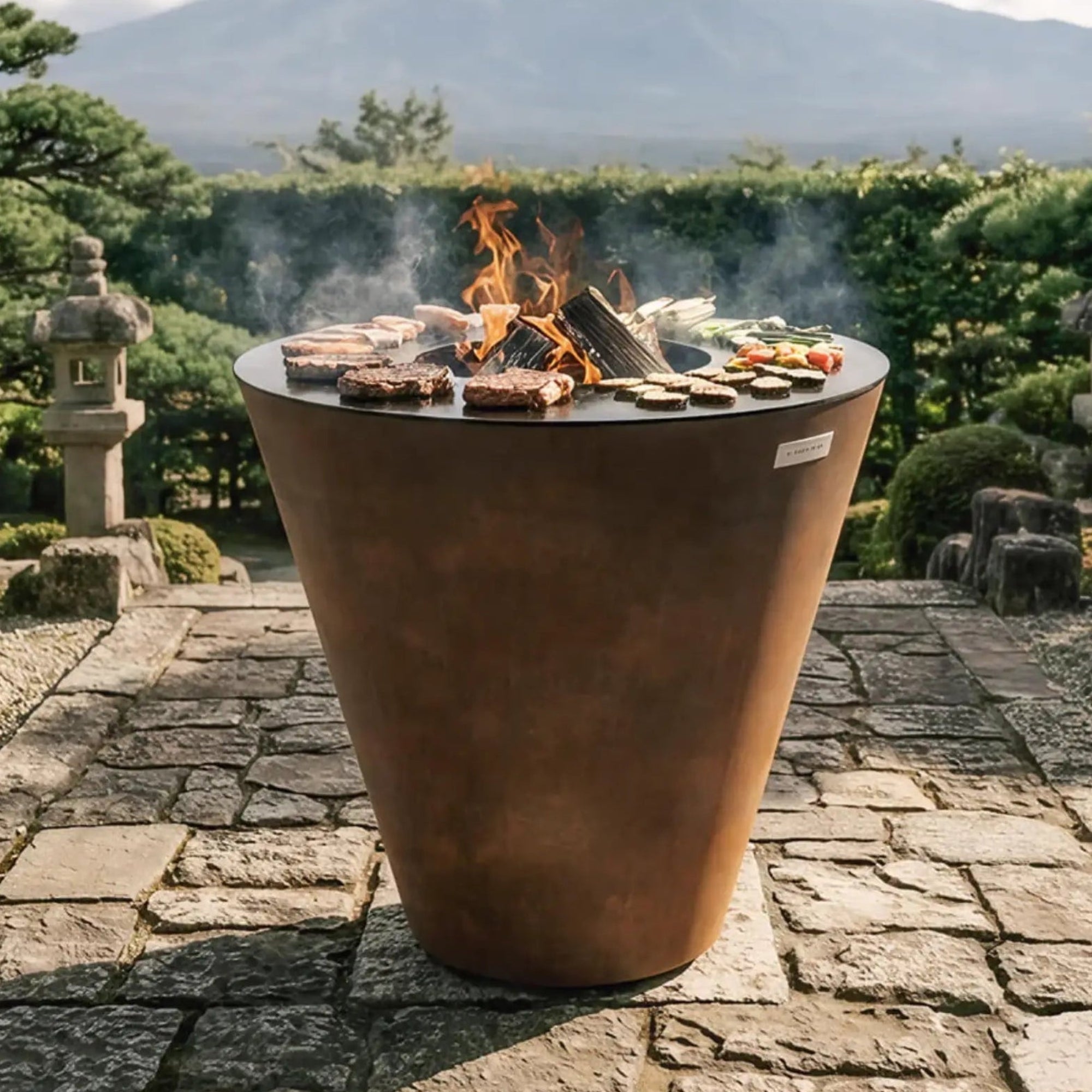 Arteflame 40" Flat Top Grill with Fire Bowl Base