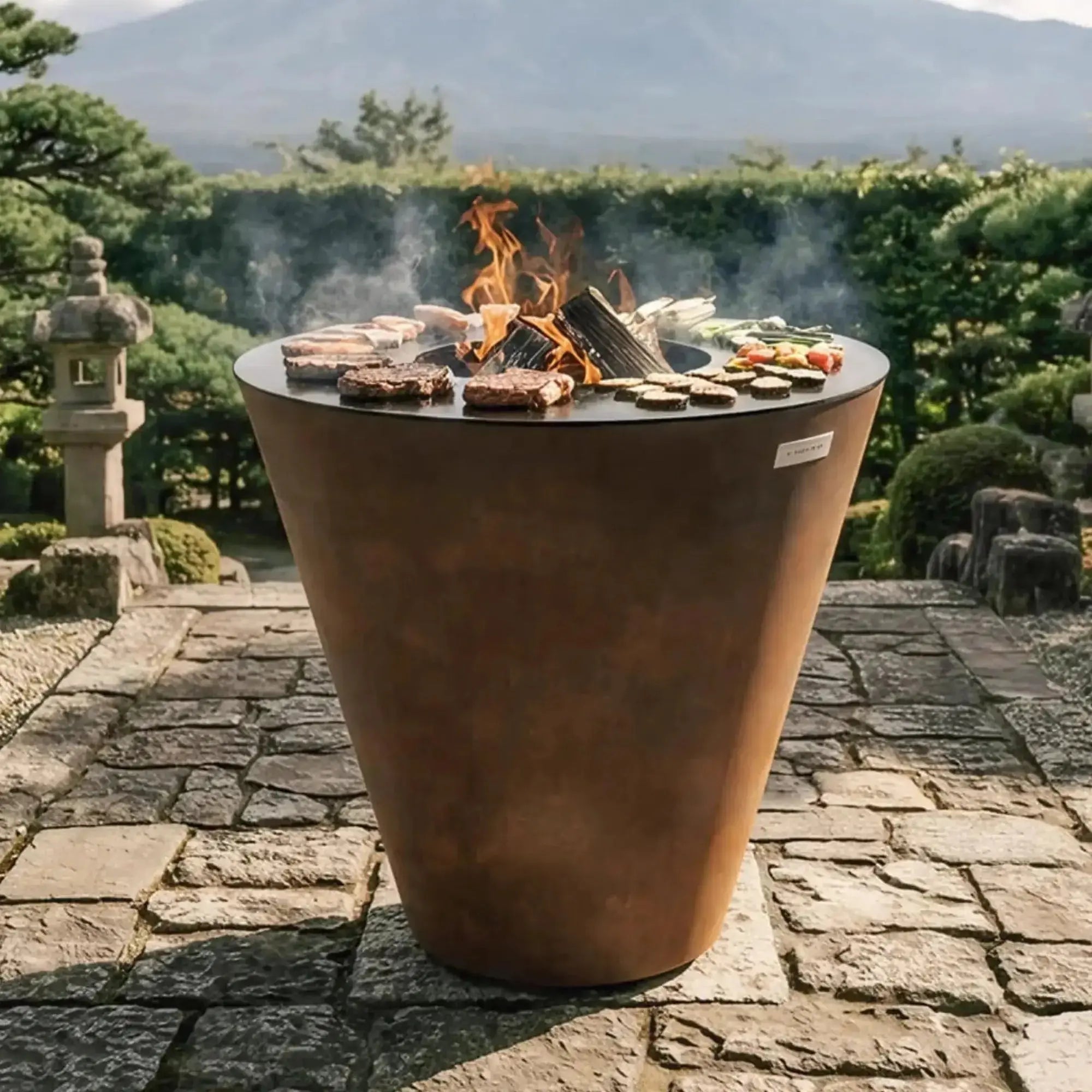 Arteflame 40" Flat Top Grill with Fire Bowl Base Arteflame