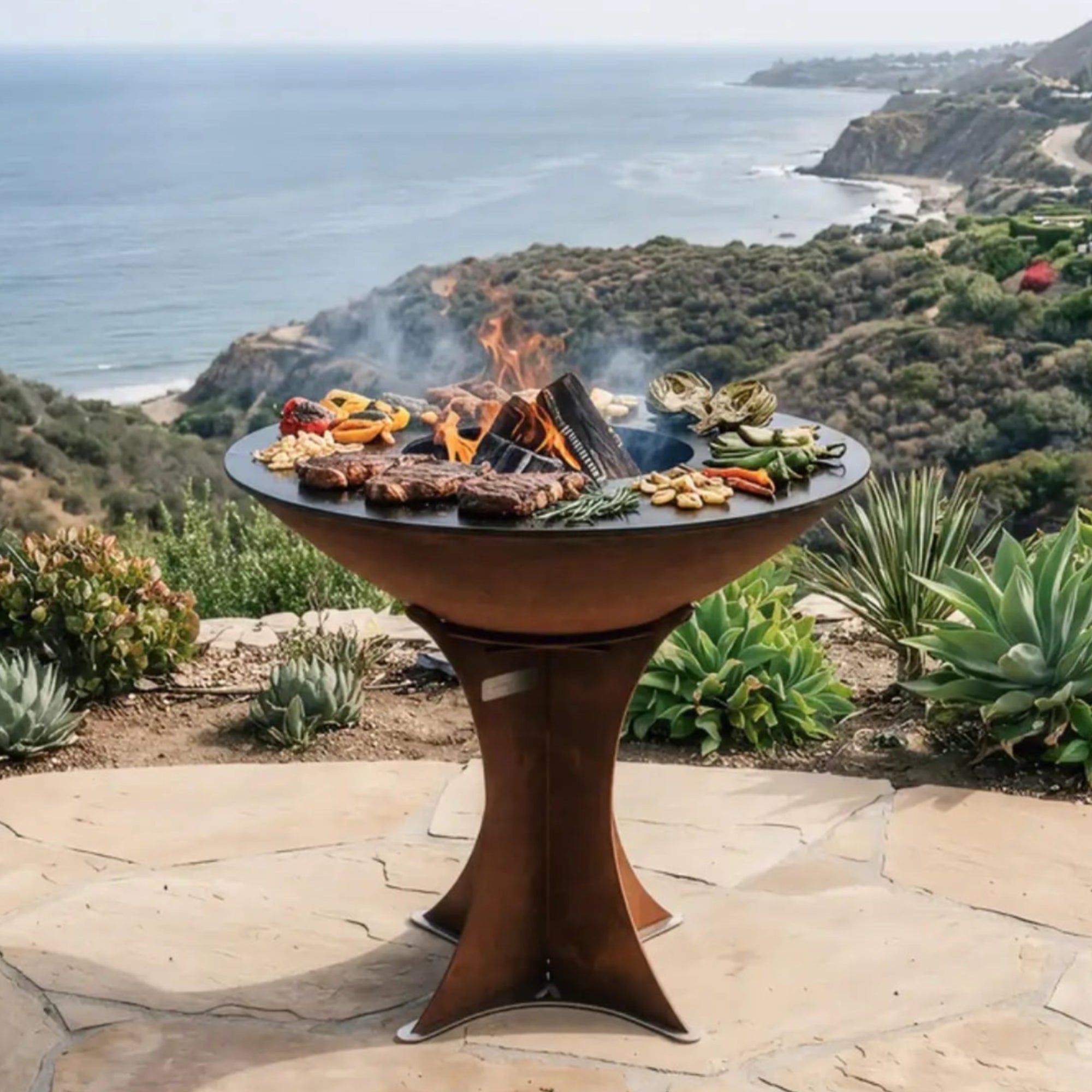 Arteflame 40" Flat Top Grill with High Euro Base