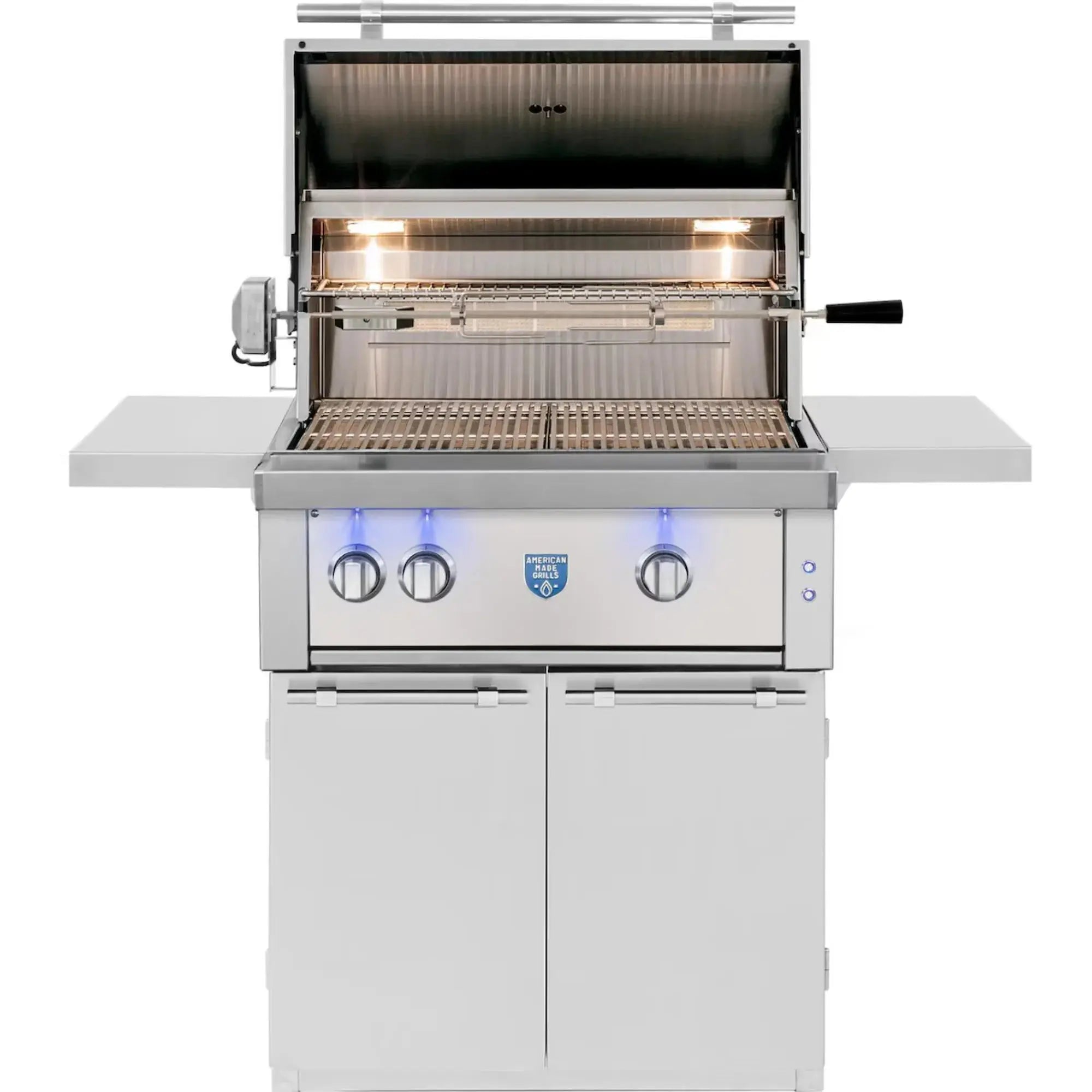 American Made Grills Estate 30-Inch Freestanding Gas Grill — 64,000 BTU w/ Red Brass Burners & Cart | Made in USA American Made Grills