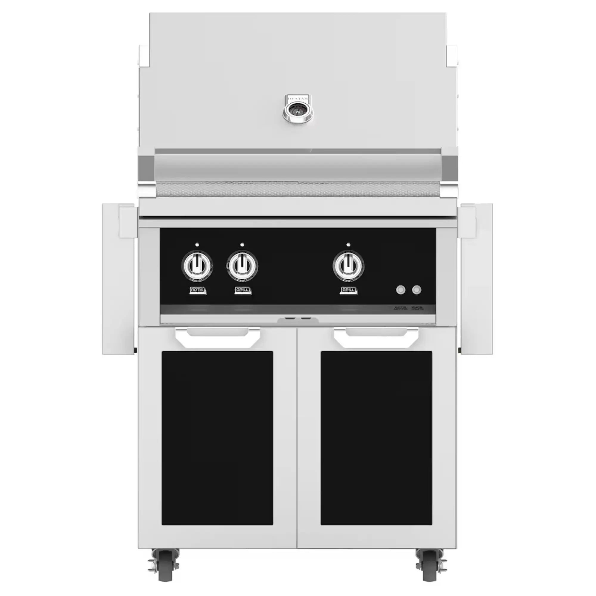 Hestan 30-Inch Freestanding Gas Grill on Double Door Cart Hestan