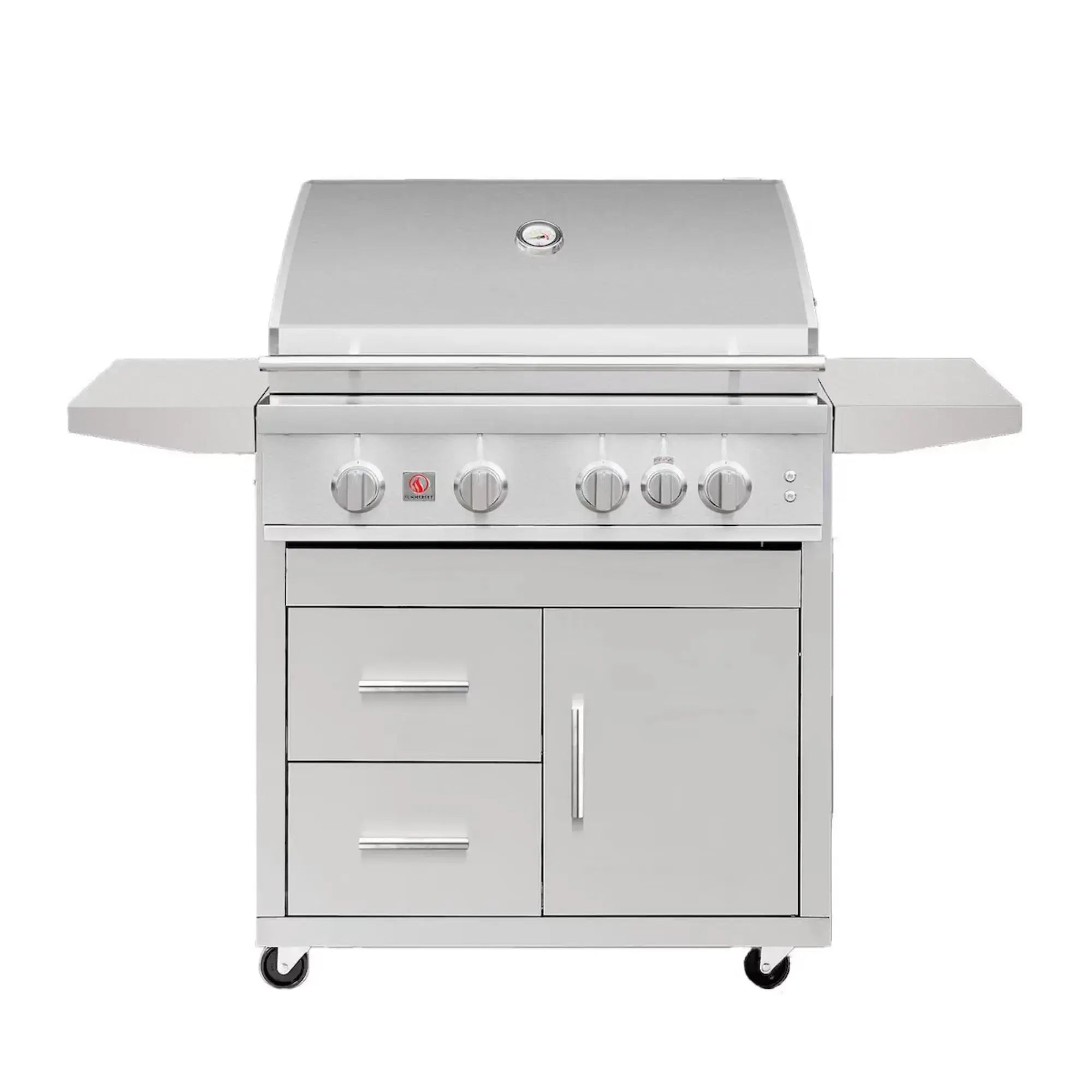 Summerset Sizzler Pro 32" 4-Burner Freestanding Gas Grill w/ Cart — 71,000 BTU | SZRPRO32 Summerset