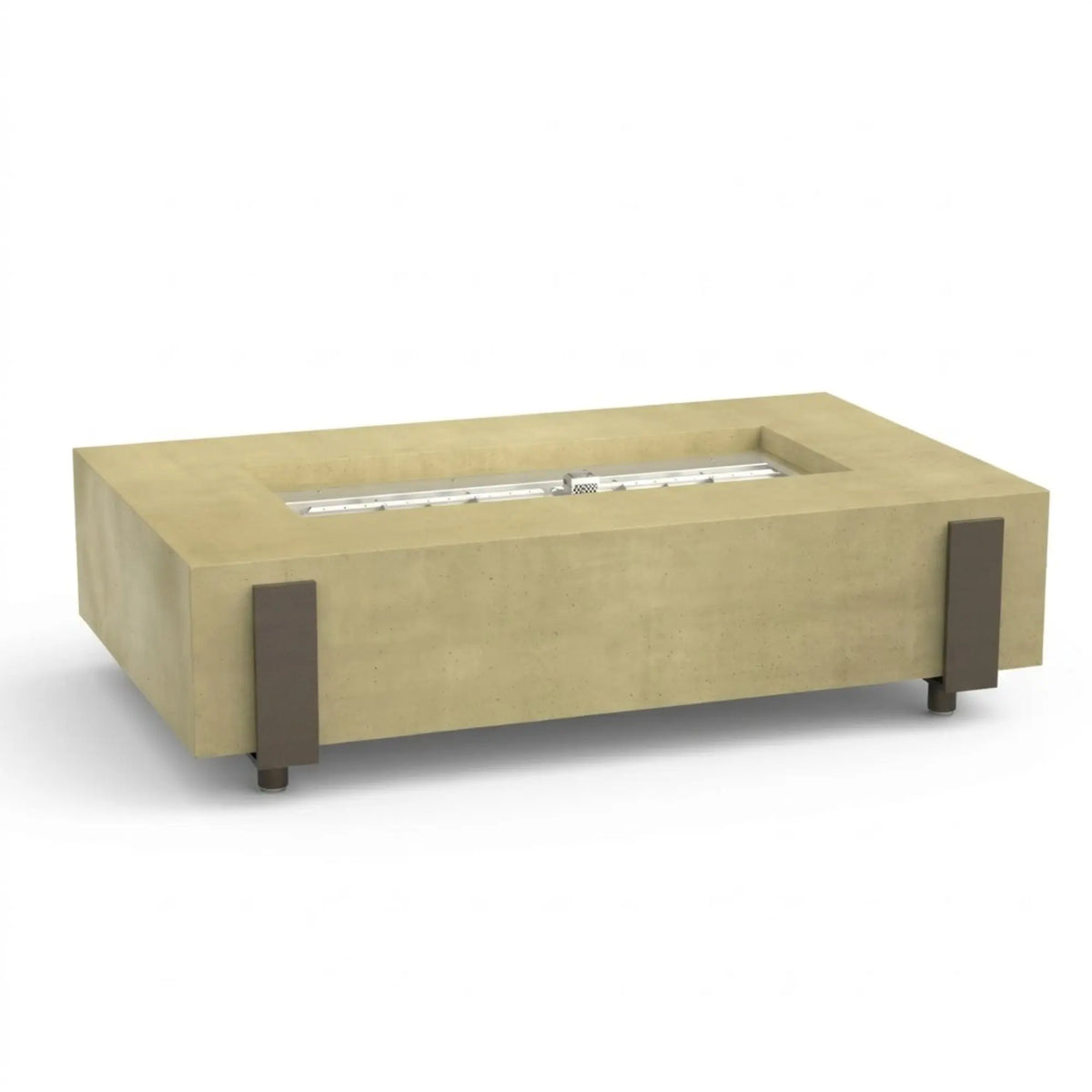 American Fyre Designs Iron Saddle 60" Rectangular GFRC Gas Fire Pit Table American Fyre Designs