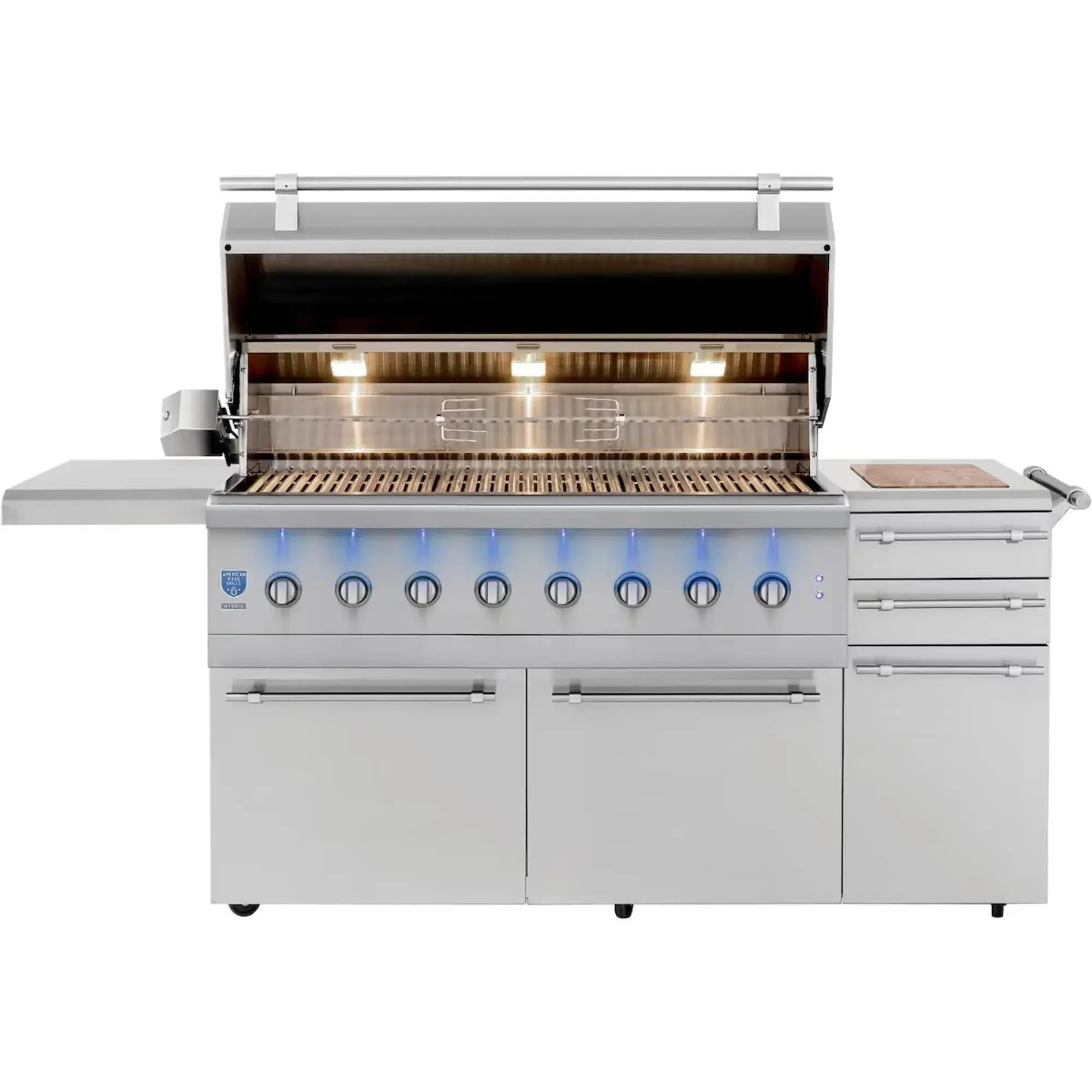 American Made Grills Encore 54-Inch Freestanding Hybrid Grill — 176,000 BTU | Gas, Charcoal & Wood | Made in USA American Made Grills