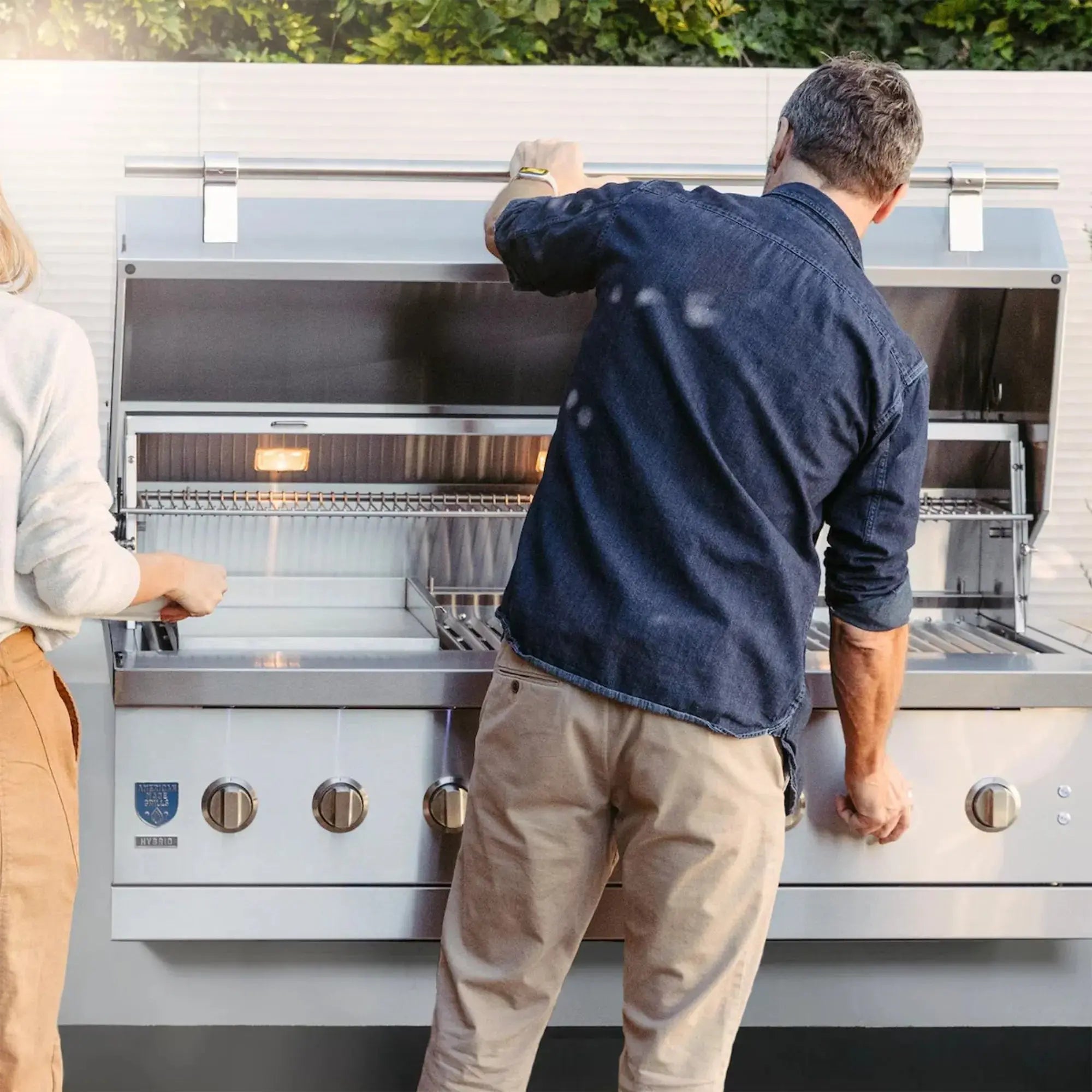 American Made Grills Encore 54-Inch Built-In Hybrid Grill — 176,000 BTU | Gas, Charcoal & Wood | Made in USA American Made Grills