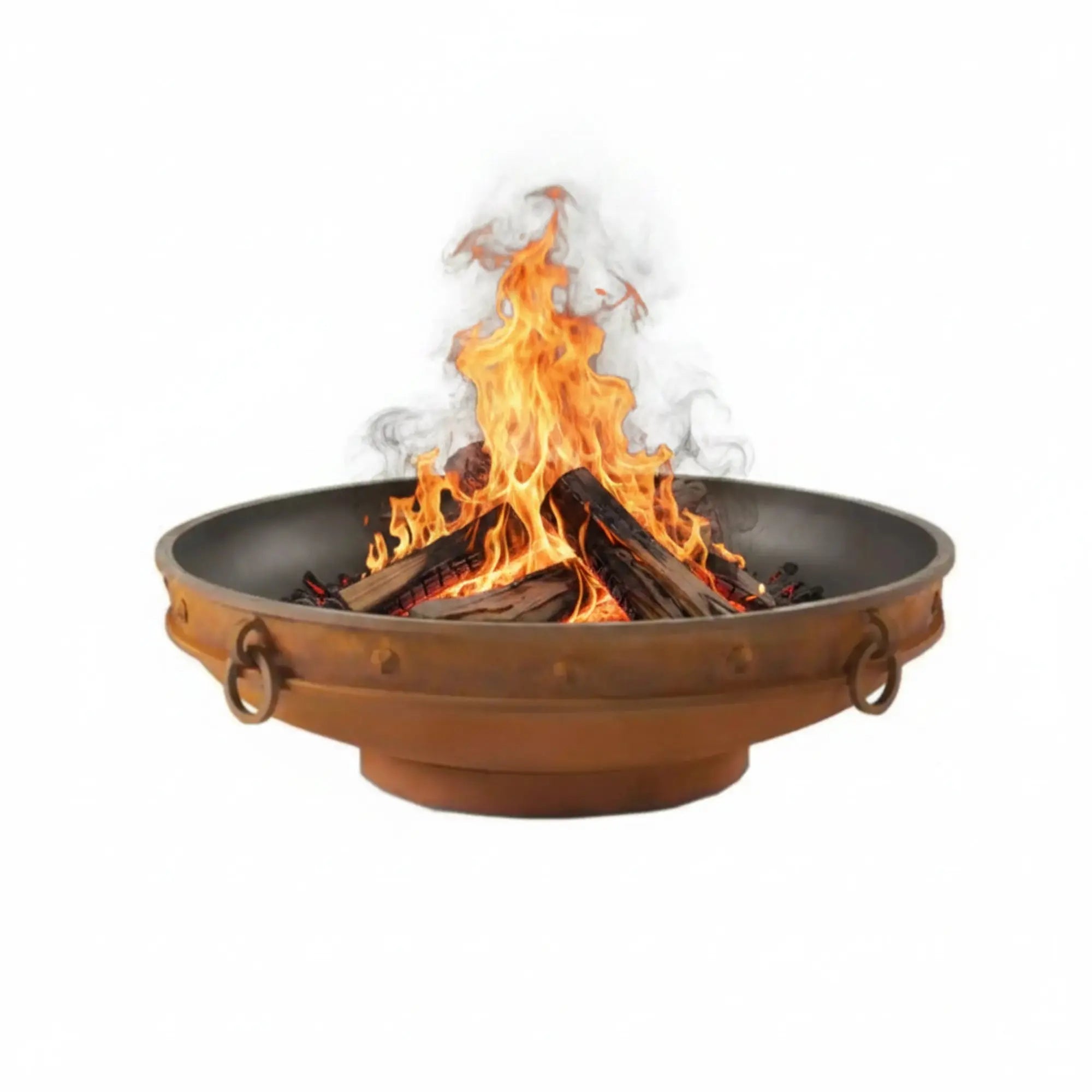 Emperor 37″ Round Wood Fire Pit – Carbon Steel by Fire Pit Art Fire Pit Art