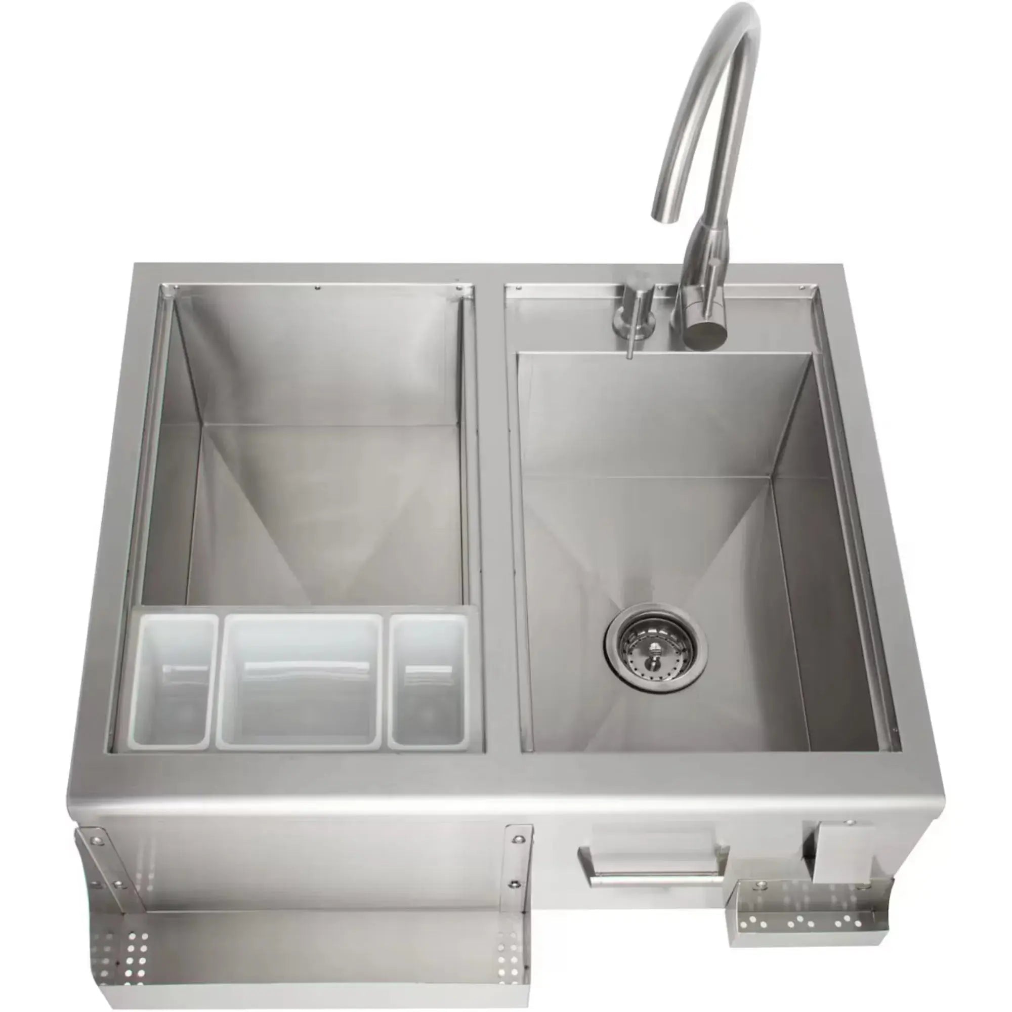 Blaze 30-Inch Built-In Beverage Center with Sink, Ice Bin & Cutting Board – BLZ-30CKT-SNK Blaze