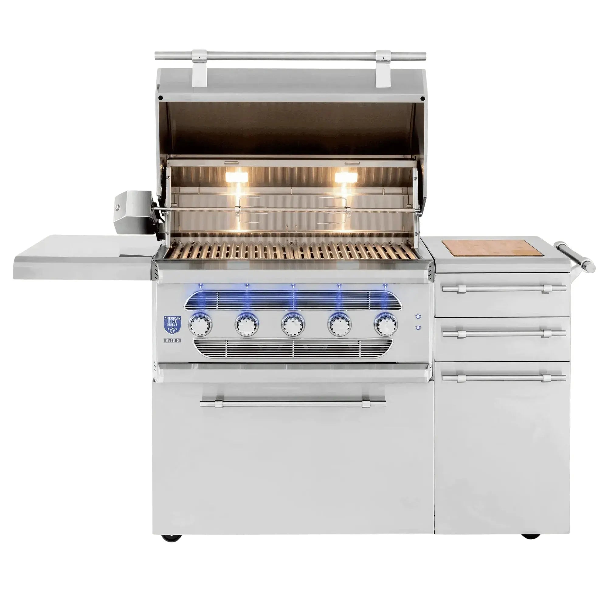 American Made Grills Muscle 36-Inch Freestanding Hybrid Grill — 110,000 BTU | Gas, Charcoal & Wood | Made in USA American Made Grills