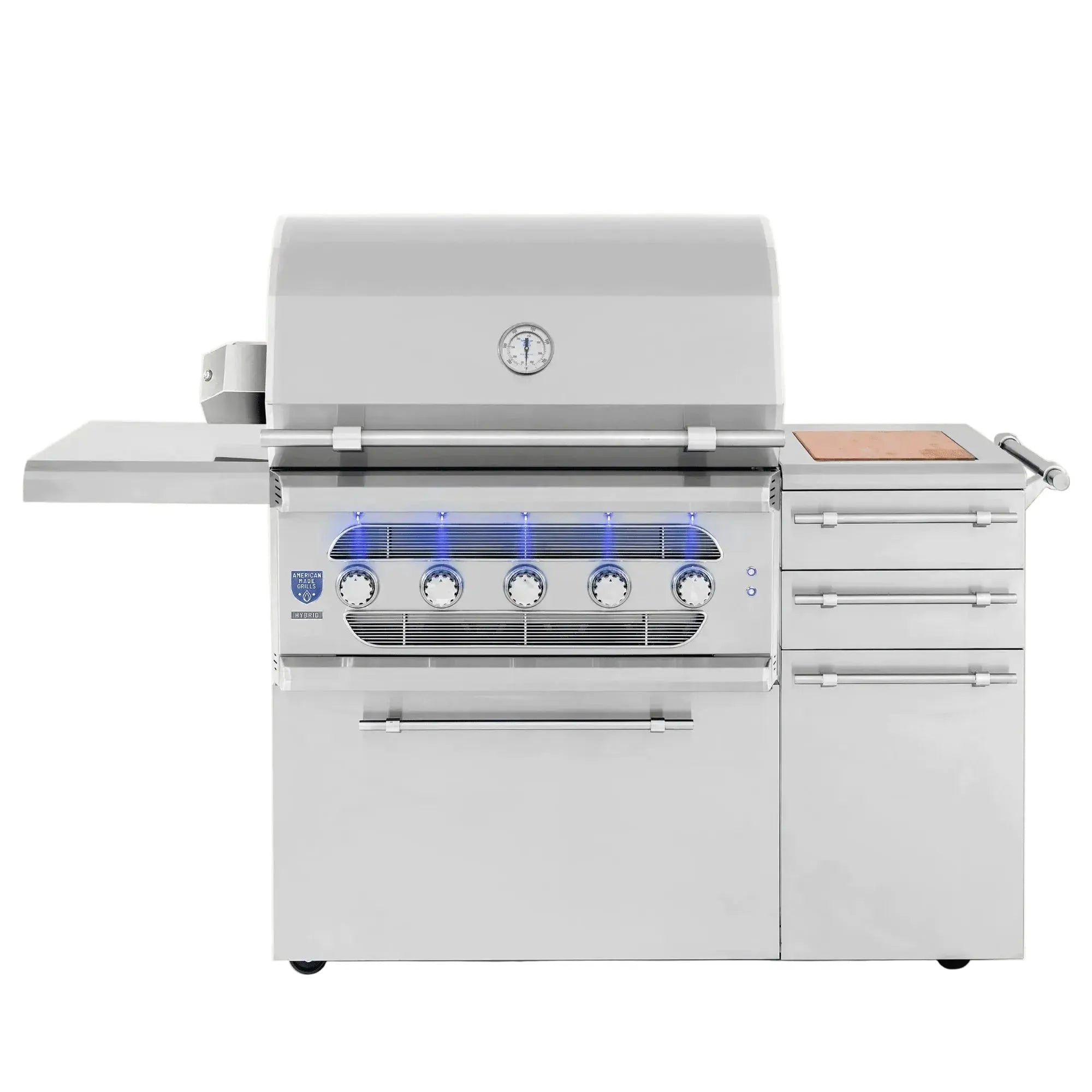 American Made Grills Muscle 36-Inch Freestanding Hybrid Grill — 110,000 BTU | Gas, Charcoal & Wood | Made in USA American Made Grills
