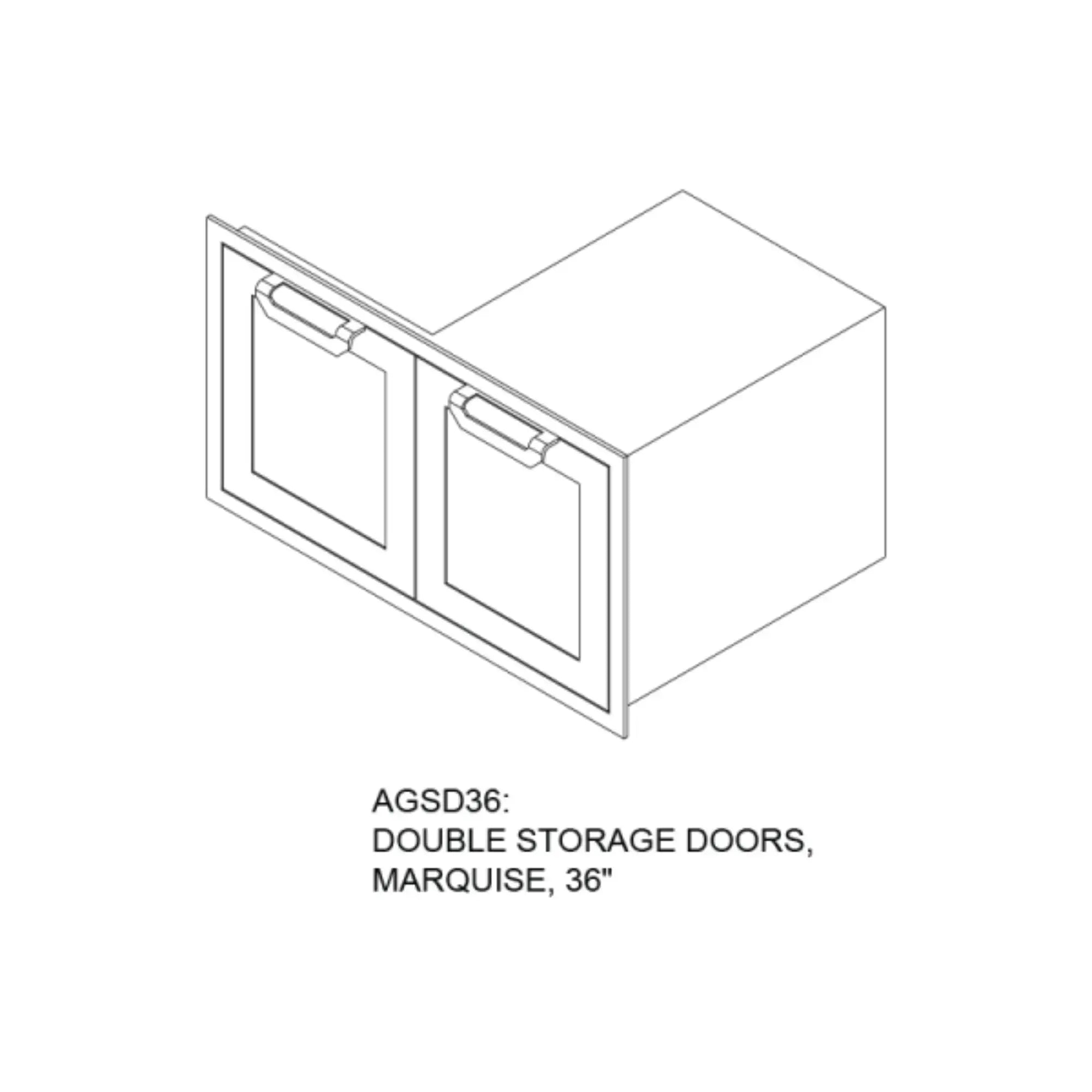 Hestan 36-Inch Outdoor Kitchen Double Storage Doors Hestan