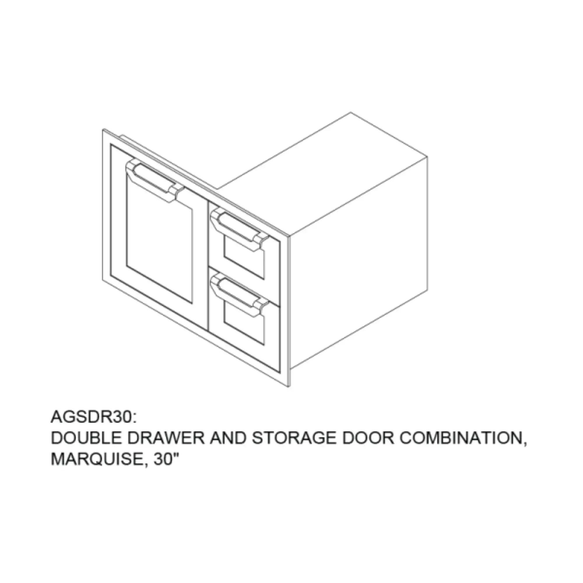 Hestan 30-Inch Outdoor Kitchen Double Drawer & Storage Door Combo Hestan