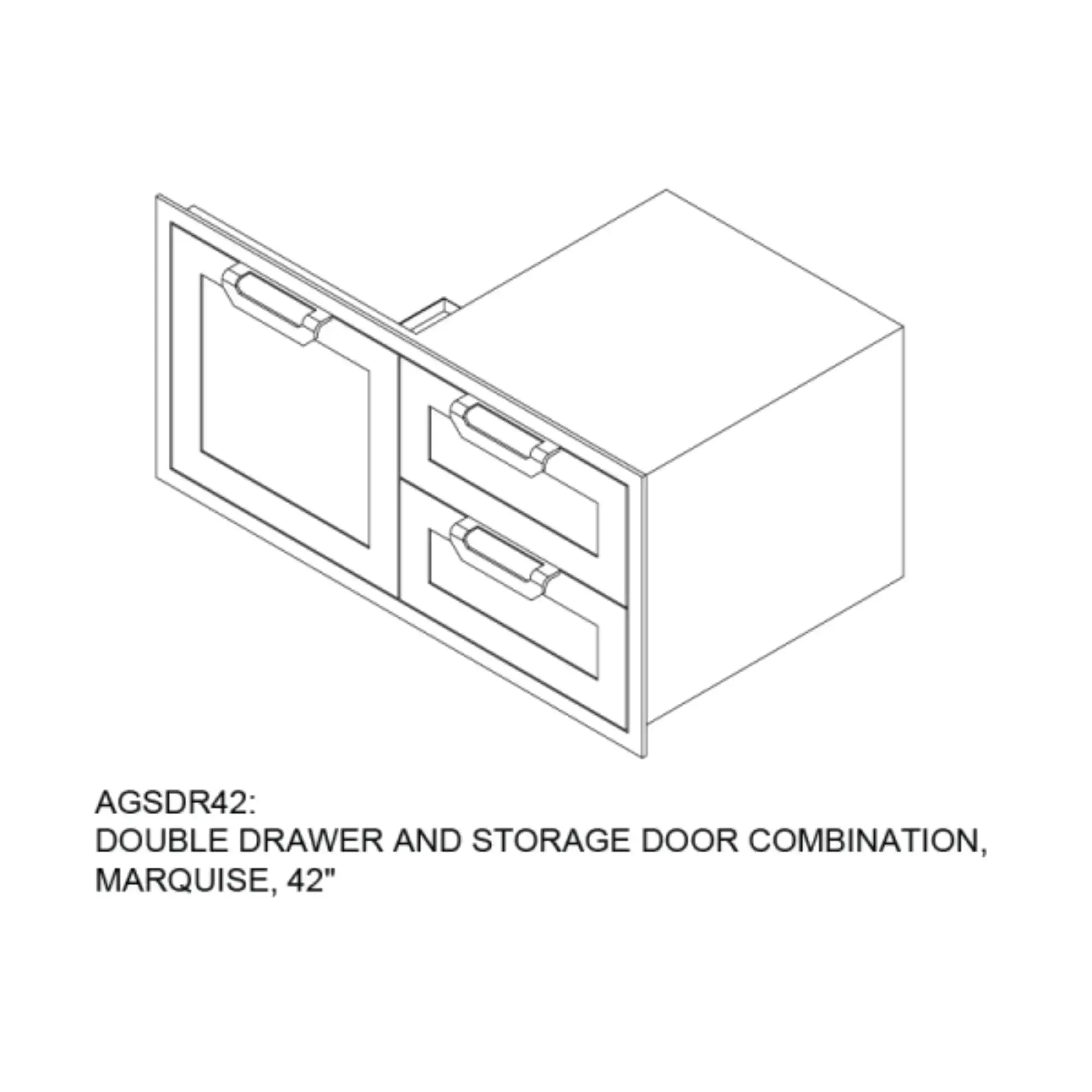 Hestan 42-Inch Outdoor Kitchen Double Drawer & Storage Door Combo Hestan