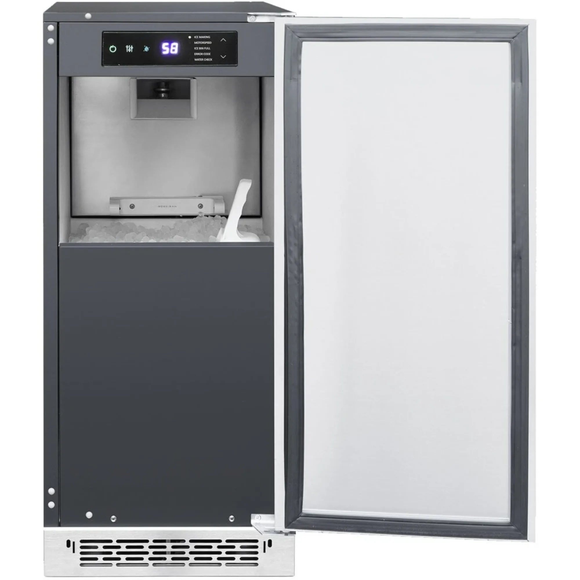 Summerset 15" Outdoor Rated Nugget Ice Maker — 55 lbs/Day, Antimicrobial Filter | IM-15N Summerset