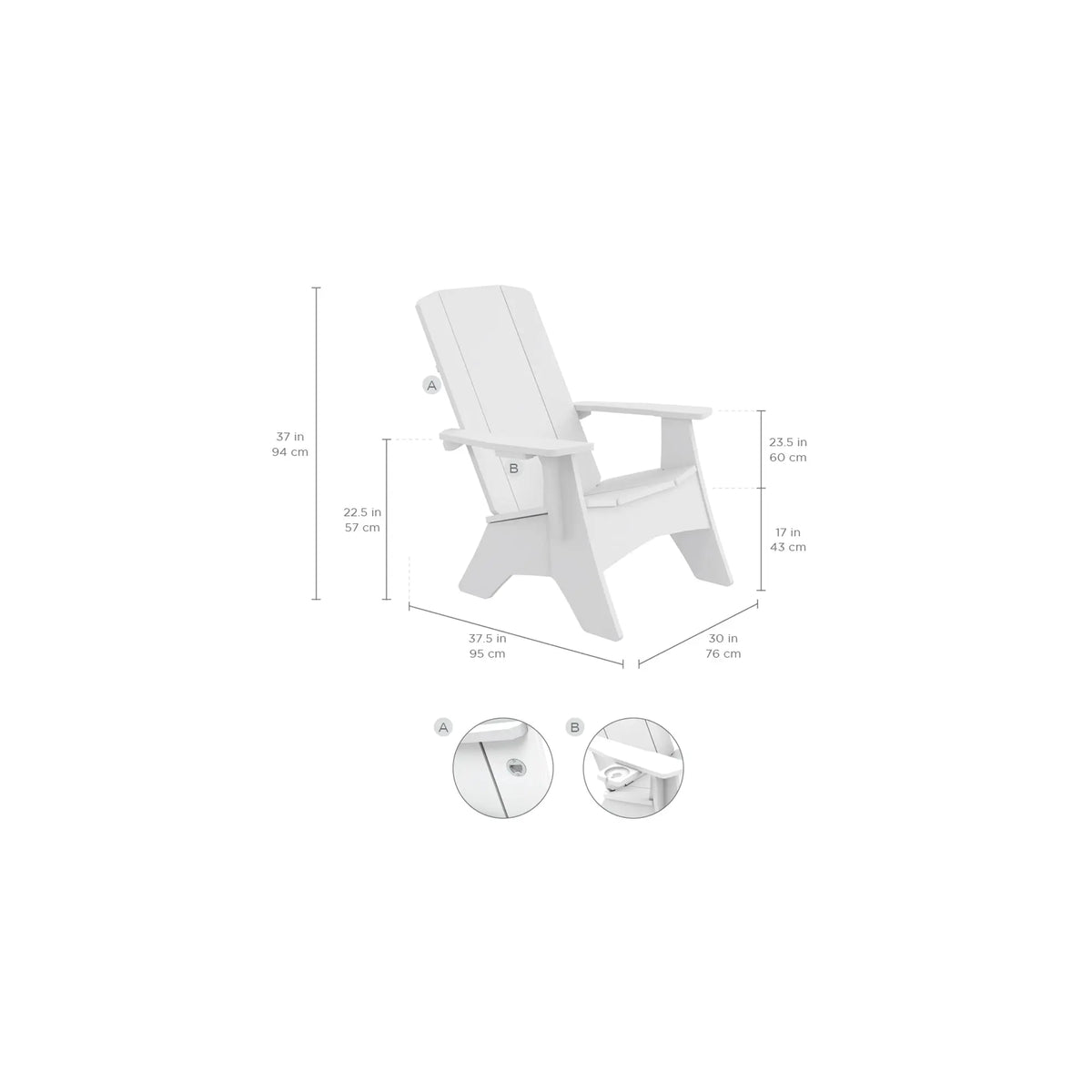 Ledge Lounger Mainstay Ultimate Resin Adirondack Chair - view 12
