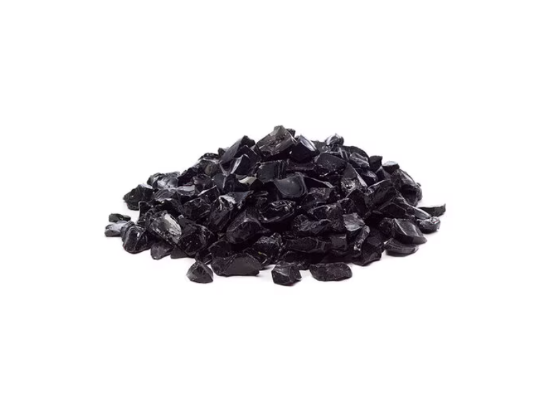 Black Classic Fireglass – ½” Crushed (25 lb Tub)