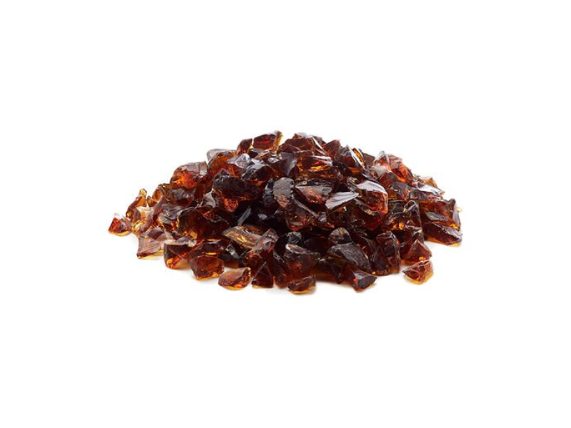Amber Classic Fireglass – ½” Crushed (25 lb Tub)