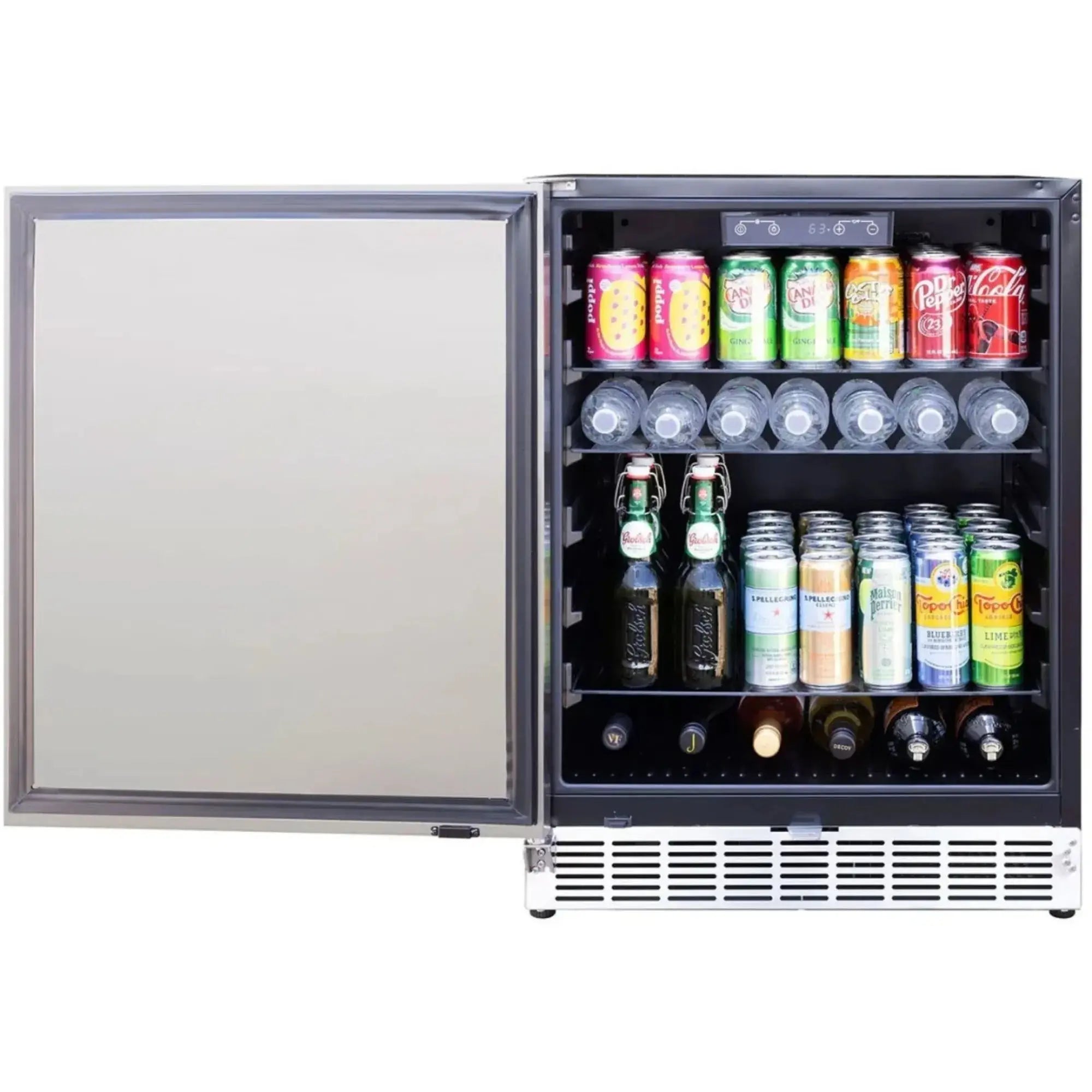 Summerset 24" 5.1 Cu. Ft. Outdoor Rated Refrigerator — Stainless Steel Door — Left-Hinged (Right-to-Left Opening), 161-Can capacity | RFR-24S-AR Summerset