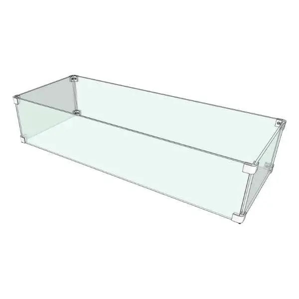 The Outdoor Plus 58" x 14" x 8" Rectangular Tempered Glass Wind Guard – OPT-WG-5814 The Outdoor Plus