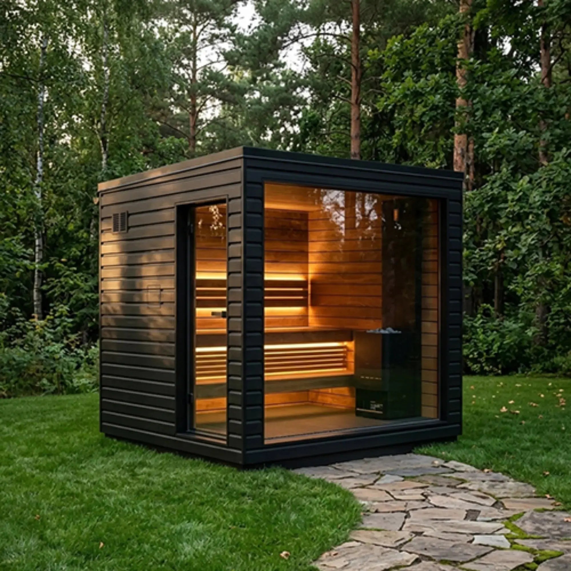 SaunaLife Model G6 Pre-Assembled Outdoor Home Sauna SaunaLife