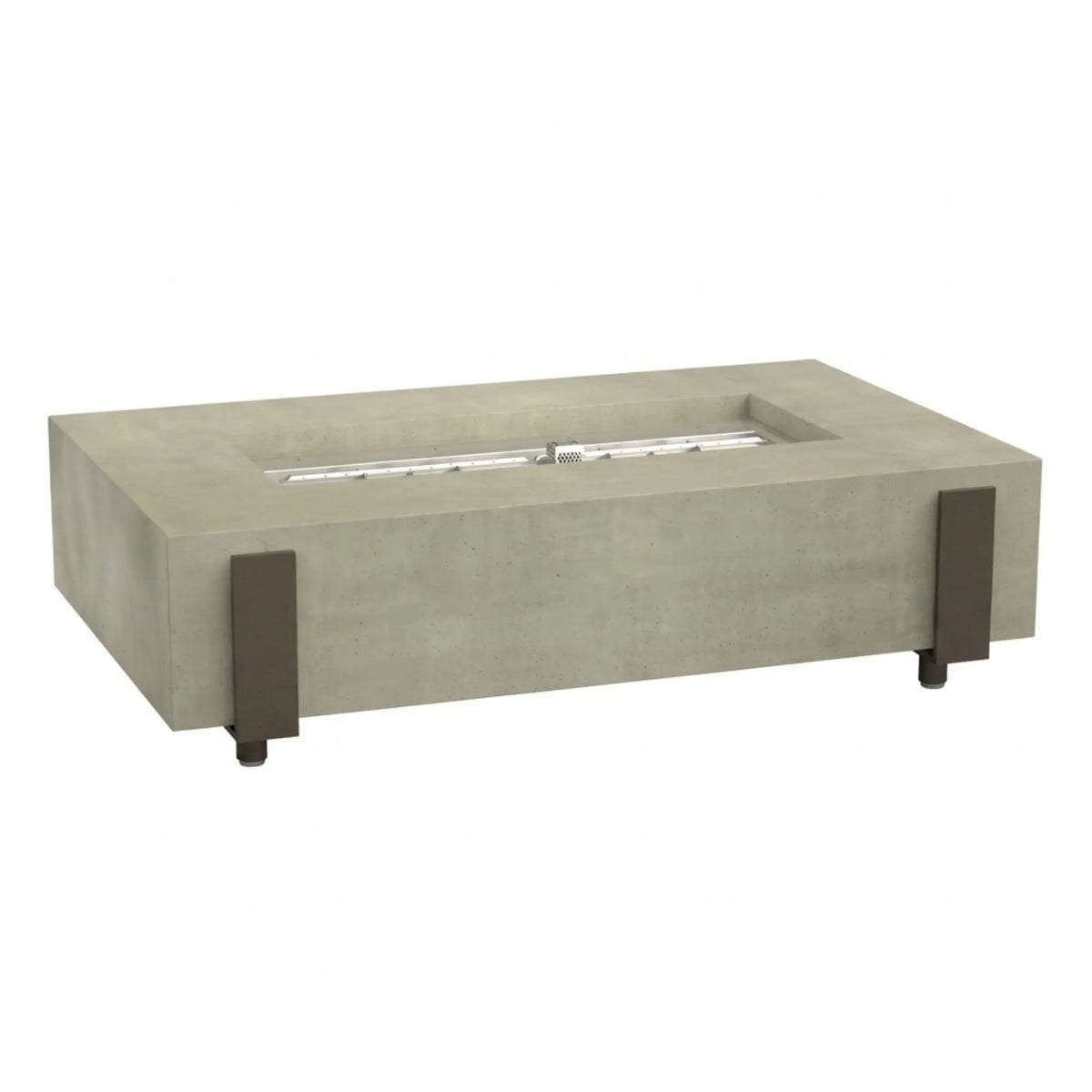 American Fyre Designs Iron Saddle 60" Rectangular GFRC Gas Fire Pit Table American Fyre Designs