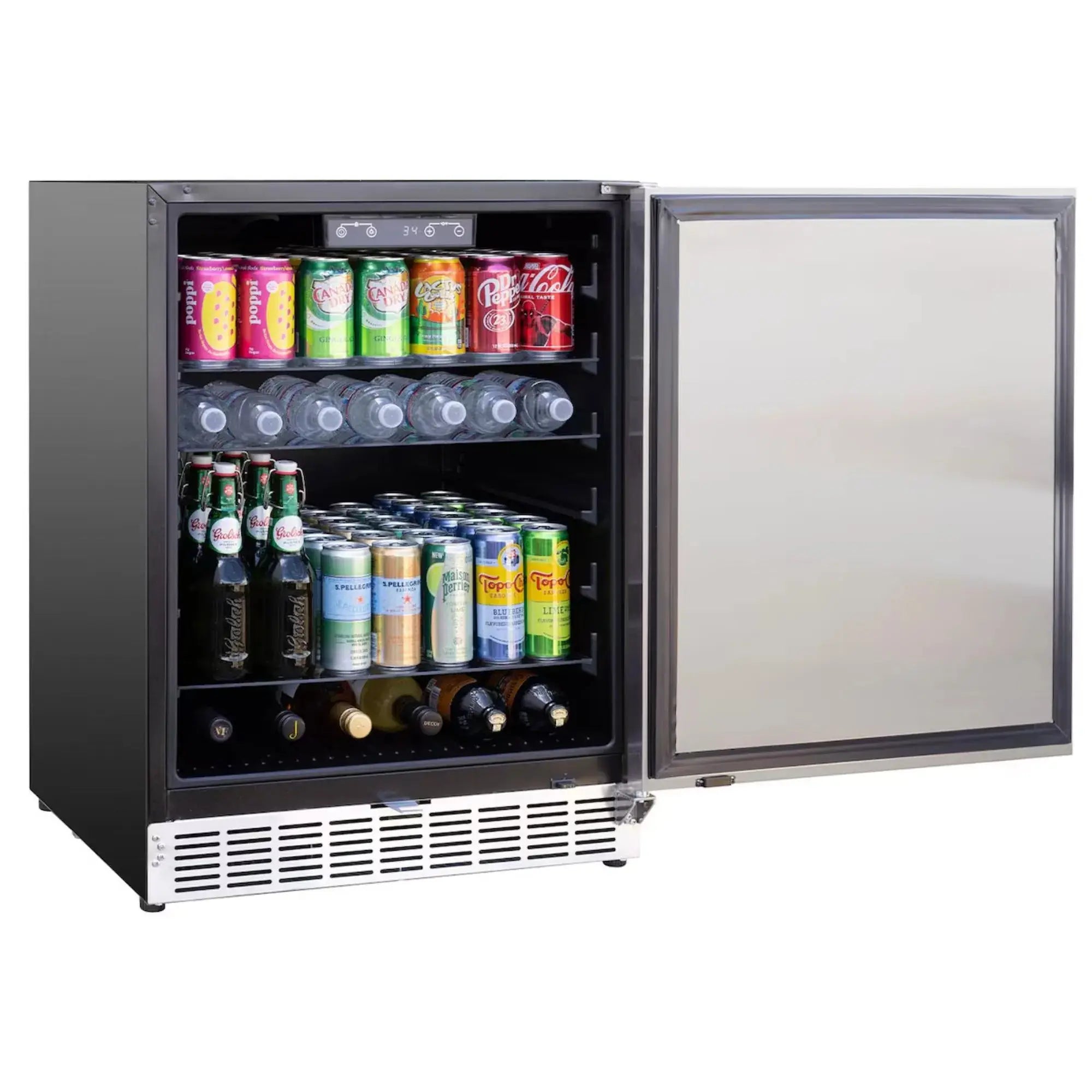Summerset 24" 5.1 Cu. Ft. Outdoor Rated Refrigerator — Stainless Steel Door, 161-Can capacity | RFR-24S-A Summerset