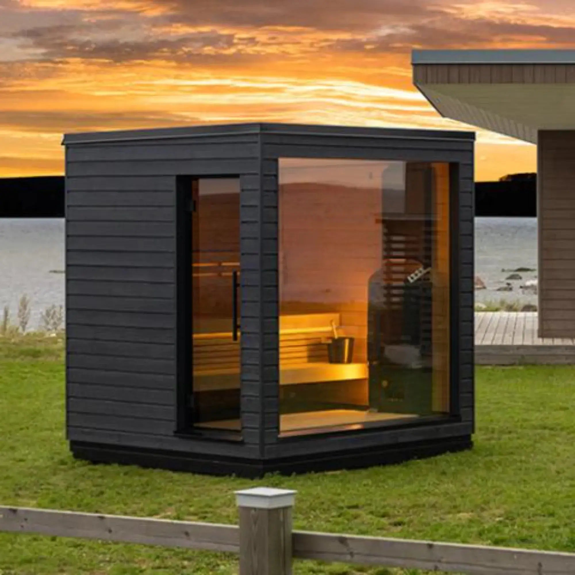 SaunaLife Model G6 Pre-Assembled Outdoor Home Sauna SaunaLife