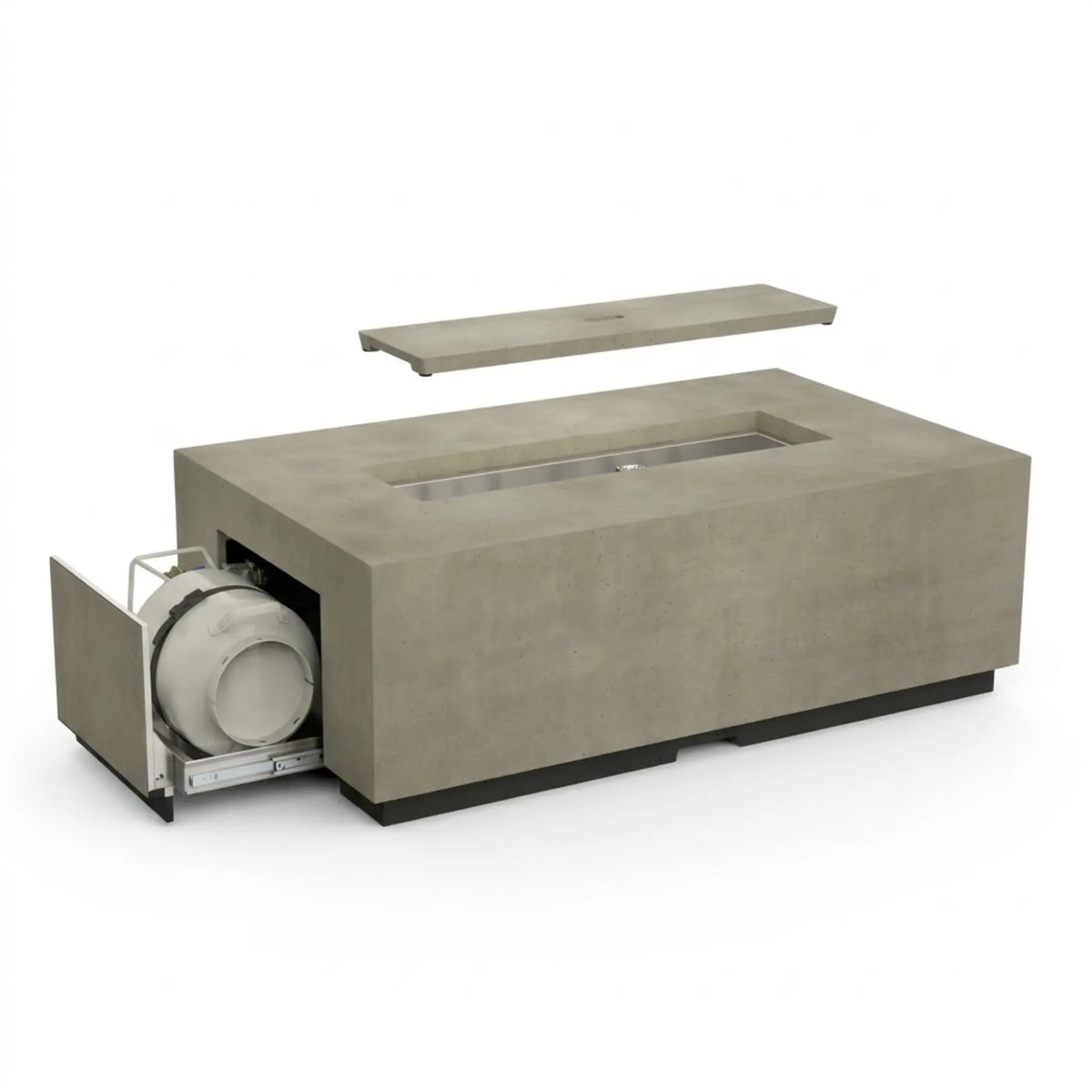 American Fyre Designs Legend LP Select 60" Rectangular GFRC Gas Fire Pit Table American Fyre Designs