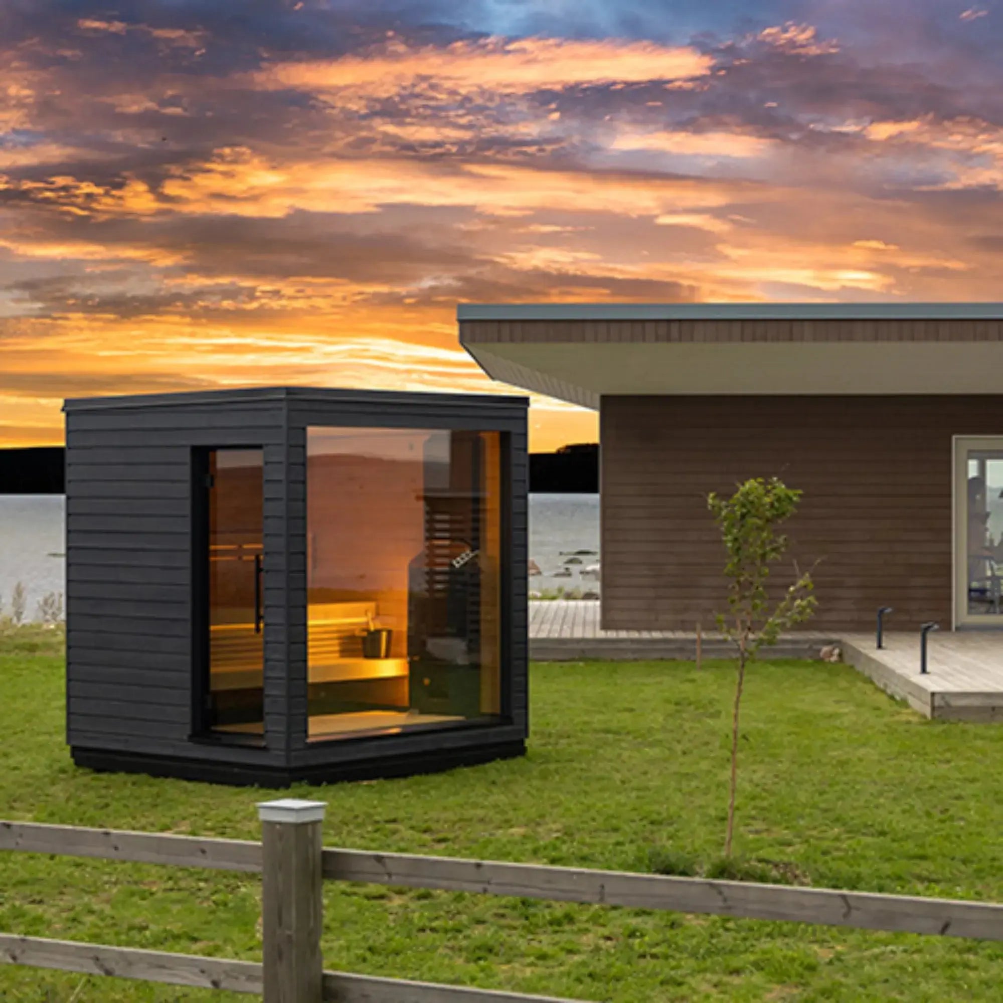 SaunaLife Model G6 Pre-Assembled Outdoor Home Sauna SaunaLife
