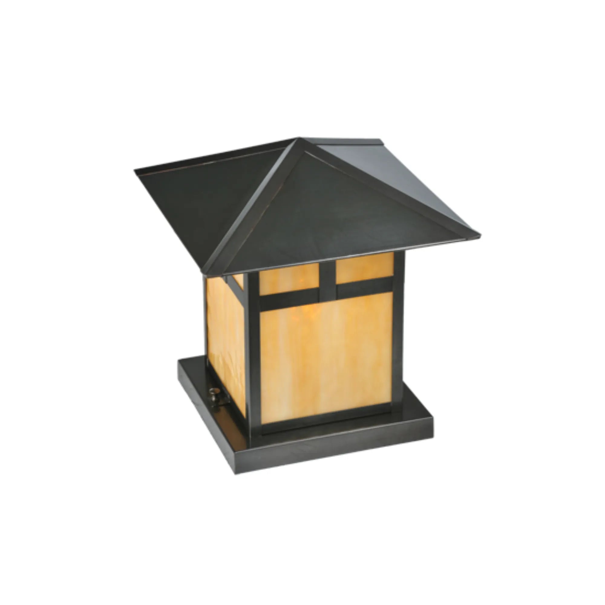 12" Square Seneca T Mission Pier Mount – Craftsman Brown – Wet-Rated – Meyda Lighting