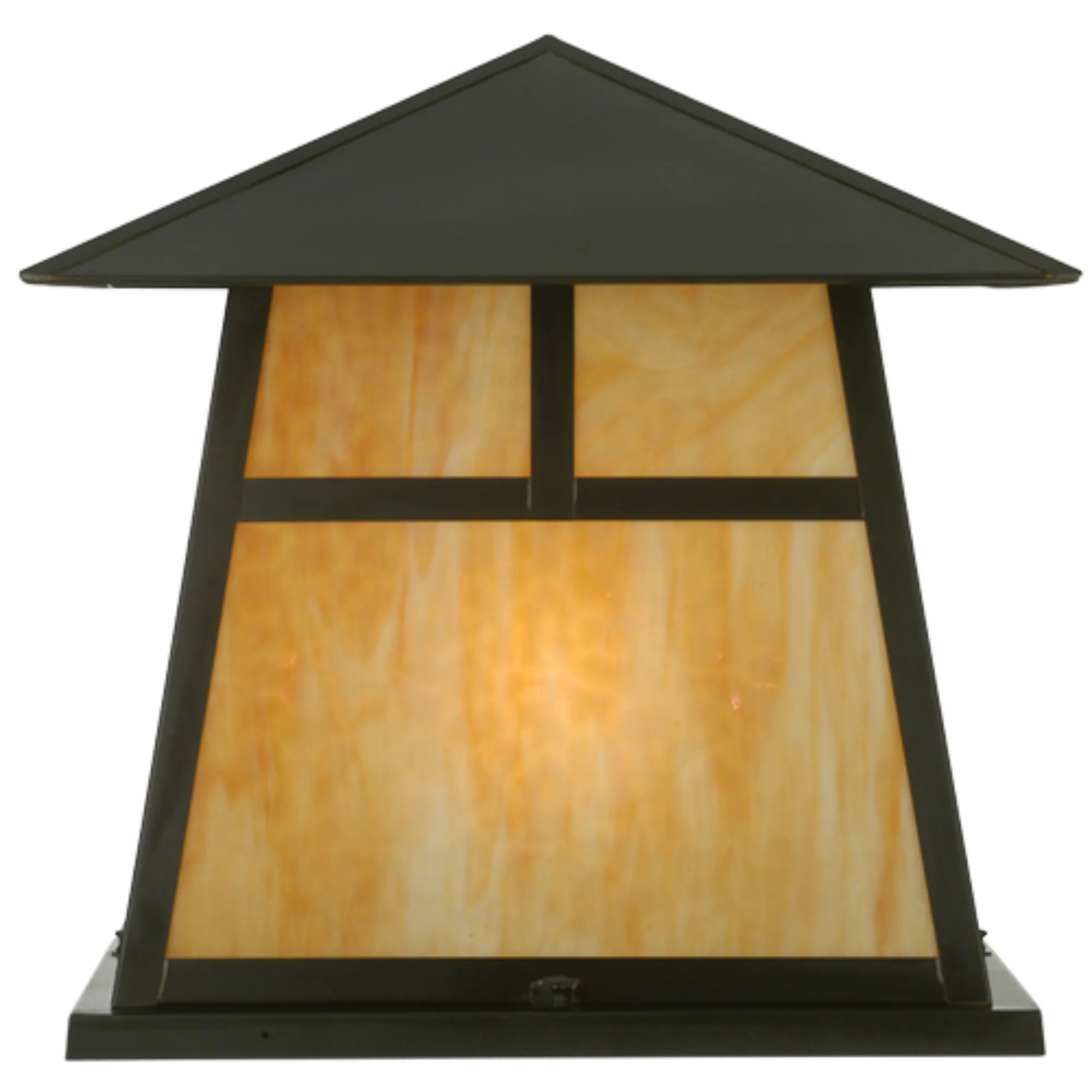 24" Square Stillwater T Mission Pier Mount – Craftsman Brown – Damp-Rated – Meyda Lighting