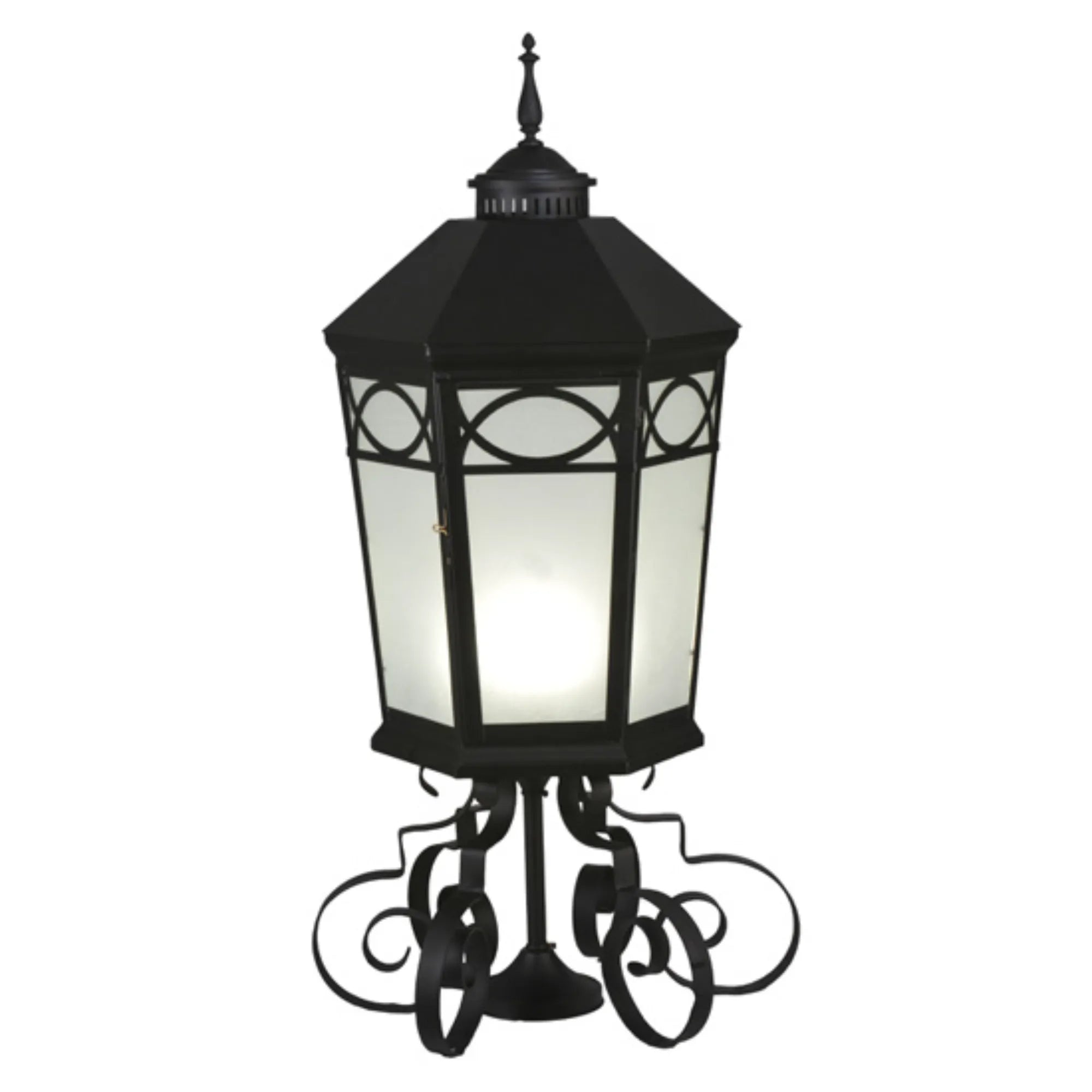 16"W Restored Taft 1 LT Lantern Post Mount – Black – Damp-Rated – Meyda Lighting