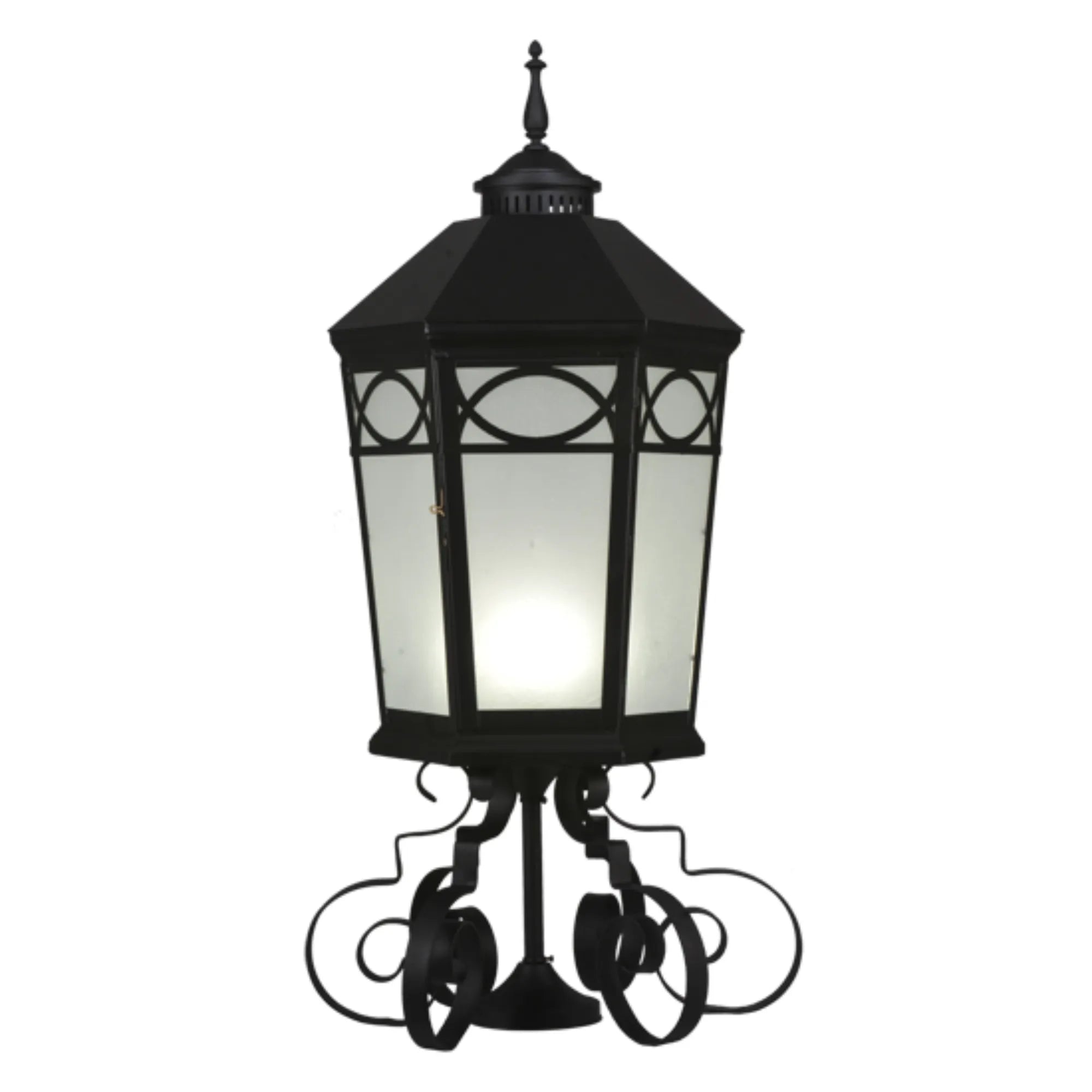 16"W Restored Taft 1 LT Lantern Post Mount – Black – Damp-Rated – Meyda Lighting