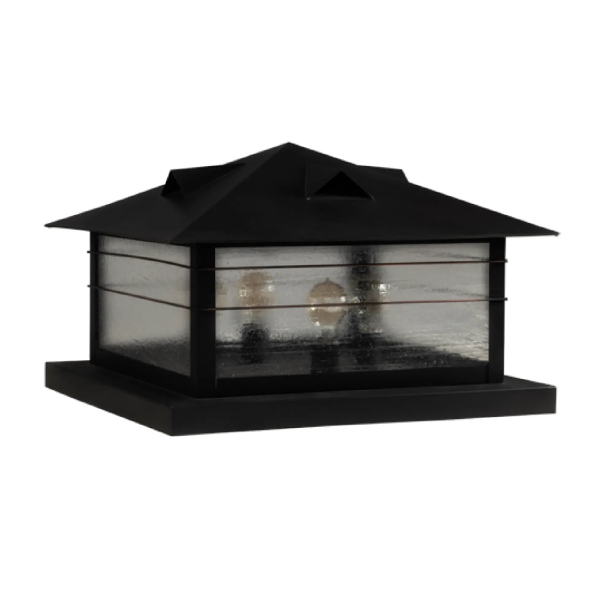 22" Square Arrowhead Pier Mount – Craftsman Brown – Clear Seeded – Wet-Rated – Meyda Lighting