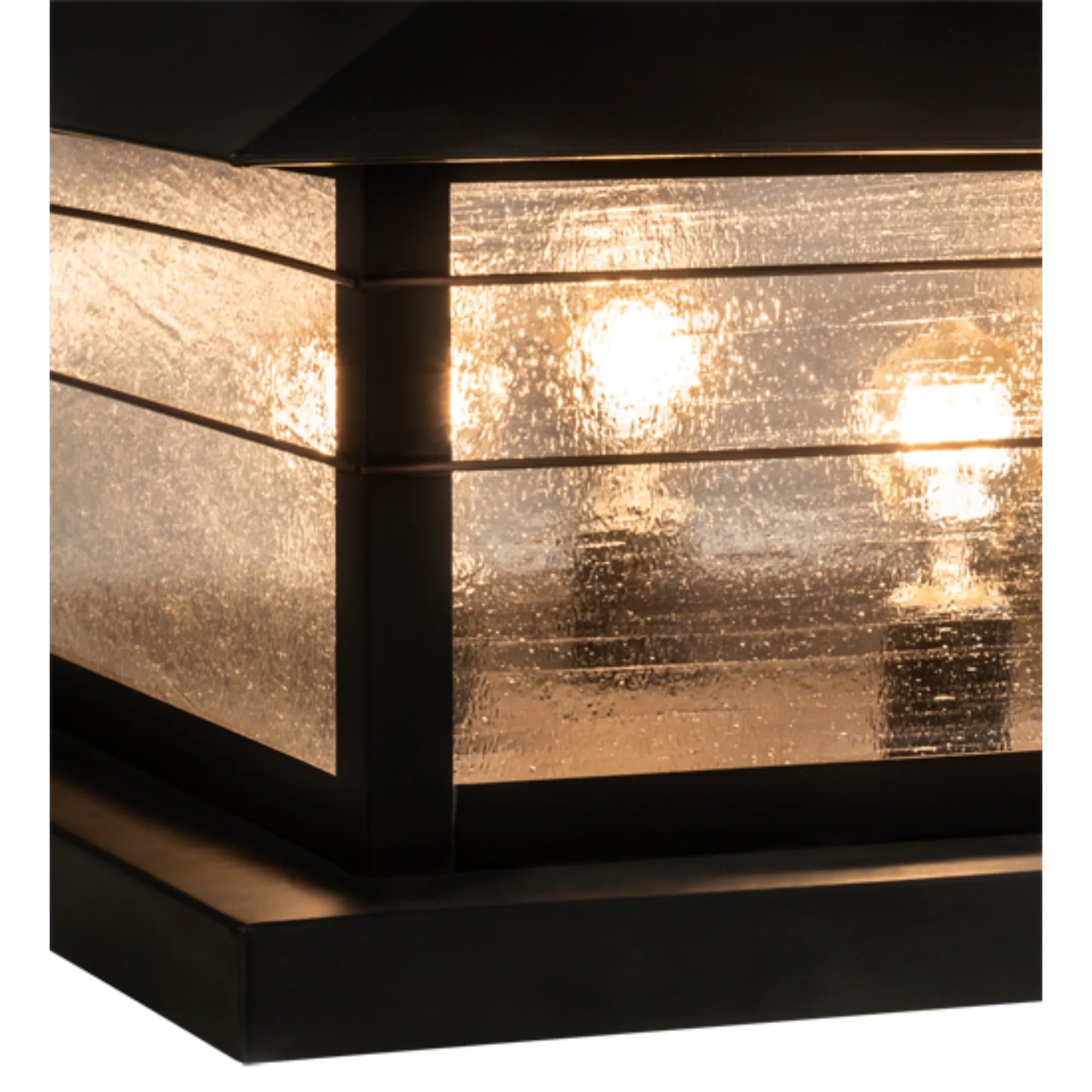 22" Square Arrowhead Pier Mount – Craftsman Brown – Clear Seeded – Wet-Rated – Meyda Lighting
