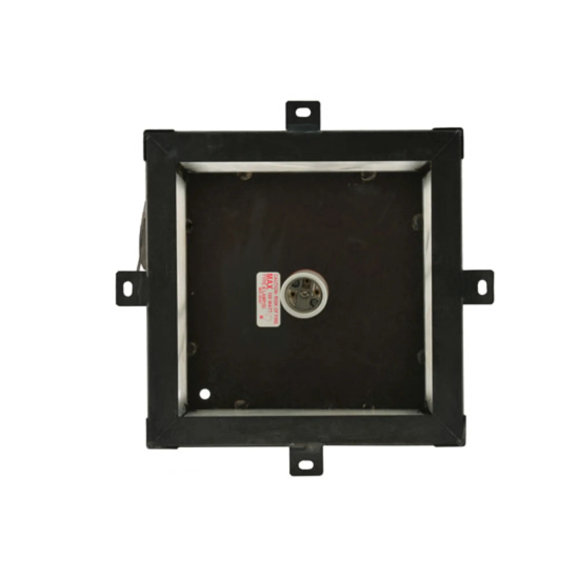 16" Square Seneca Heron Post Mount – Craftsman Brown – White Art Glass – Damp-Rated – Meyda Lighting