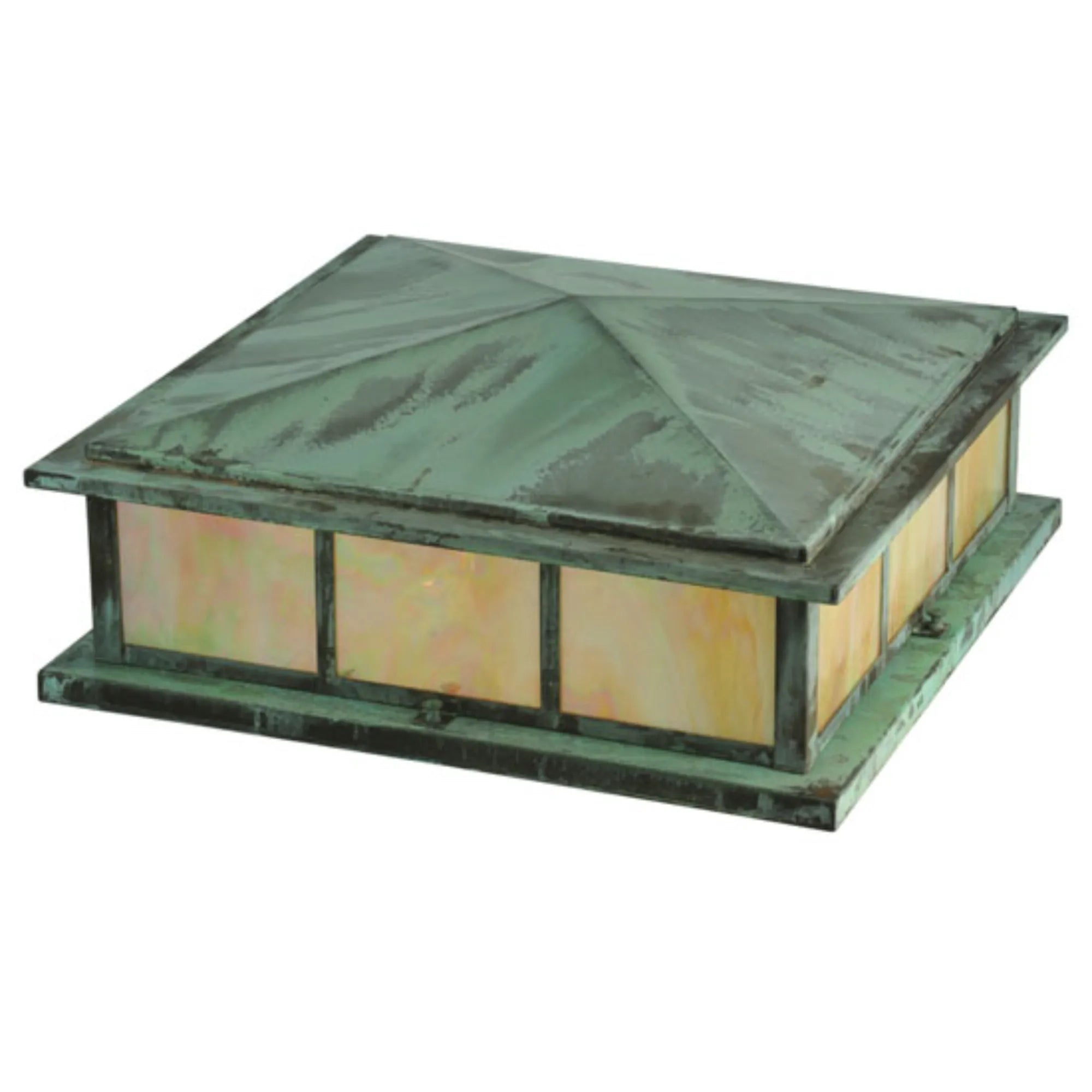 20" Square Seneca Double Bar Mission Pier Mount – Verdigris – Wet-Rated – Meyda Lighting