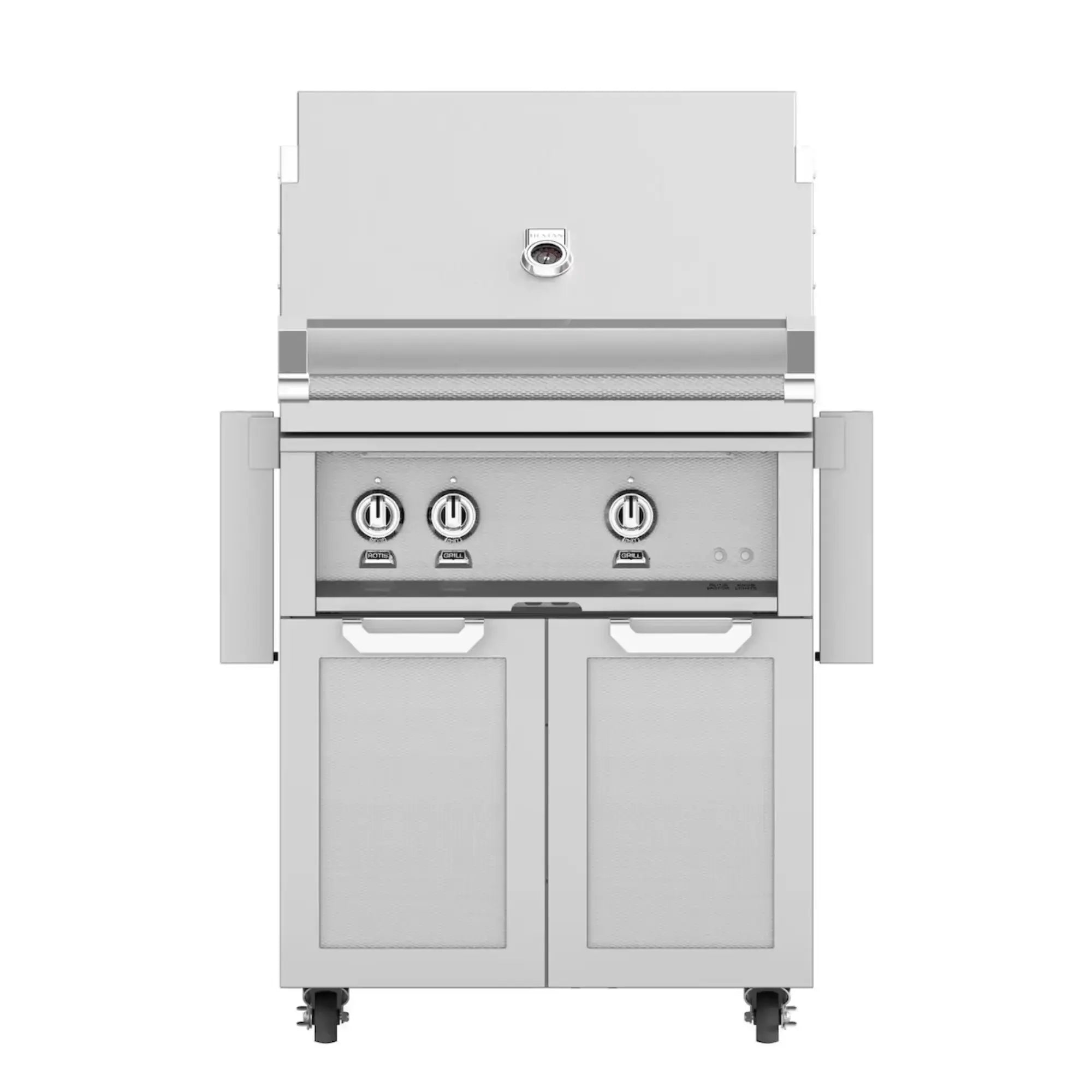 Hestan 30-Inch Freestanding Gas Grill on Double Door Cart Hestan