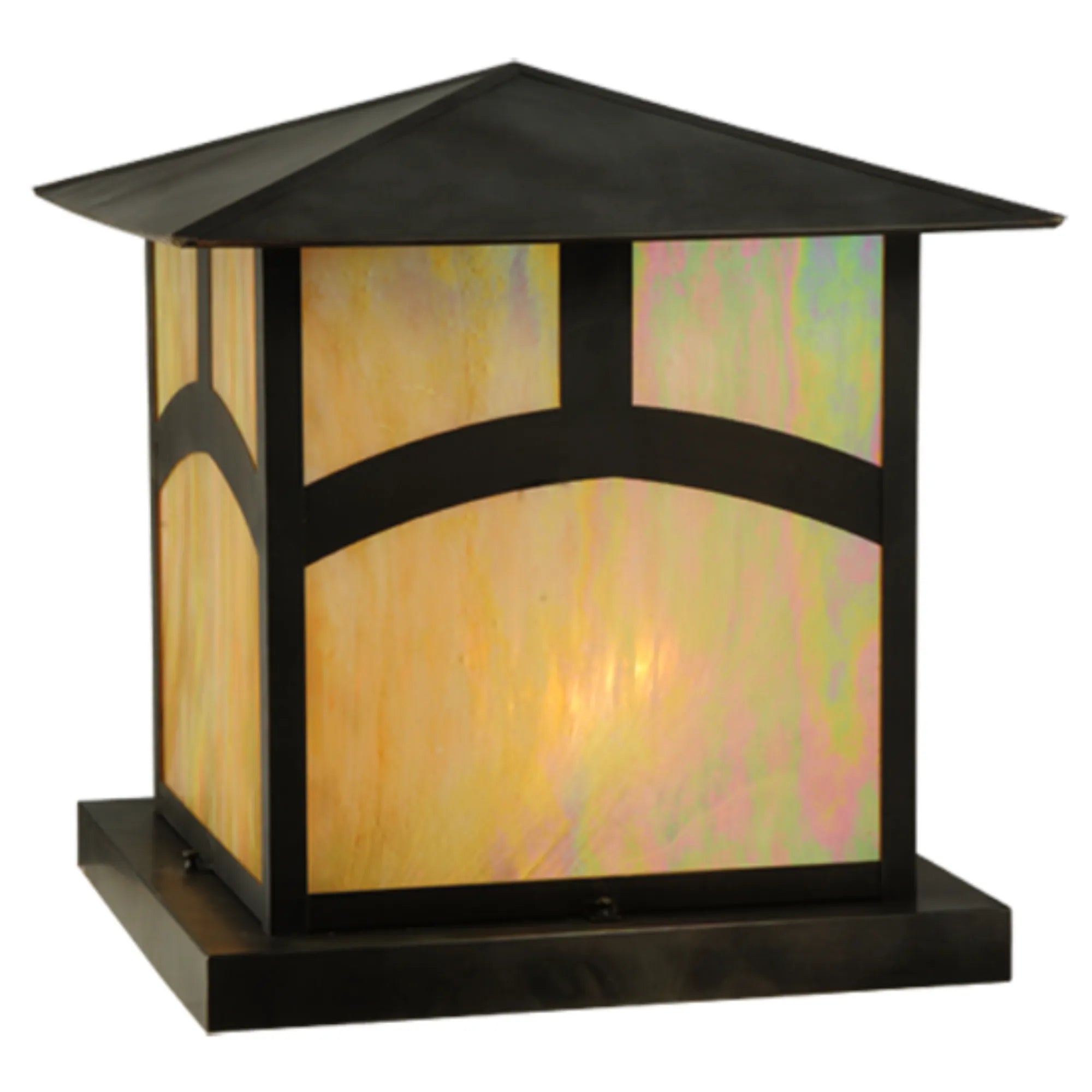 24" Square Seneca Hill Top Pier Mount – Craftsman Brown – Damp-Rated – Meyda Lighting