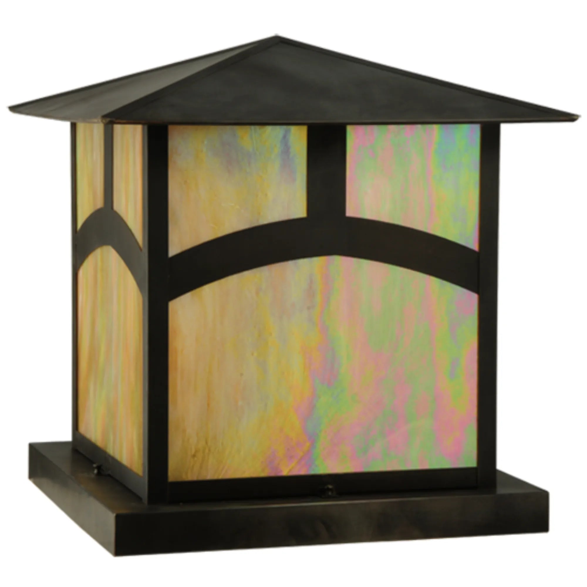 24" Square Seneca Hill Top Pier Mount – Craftsman Brown – Damp-Rated – Meyda Lighting