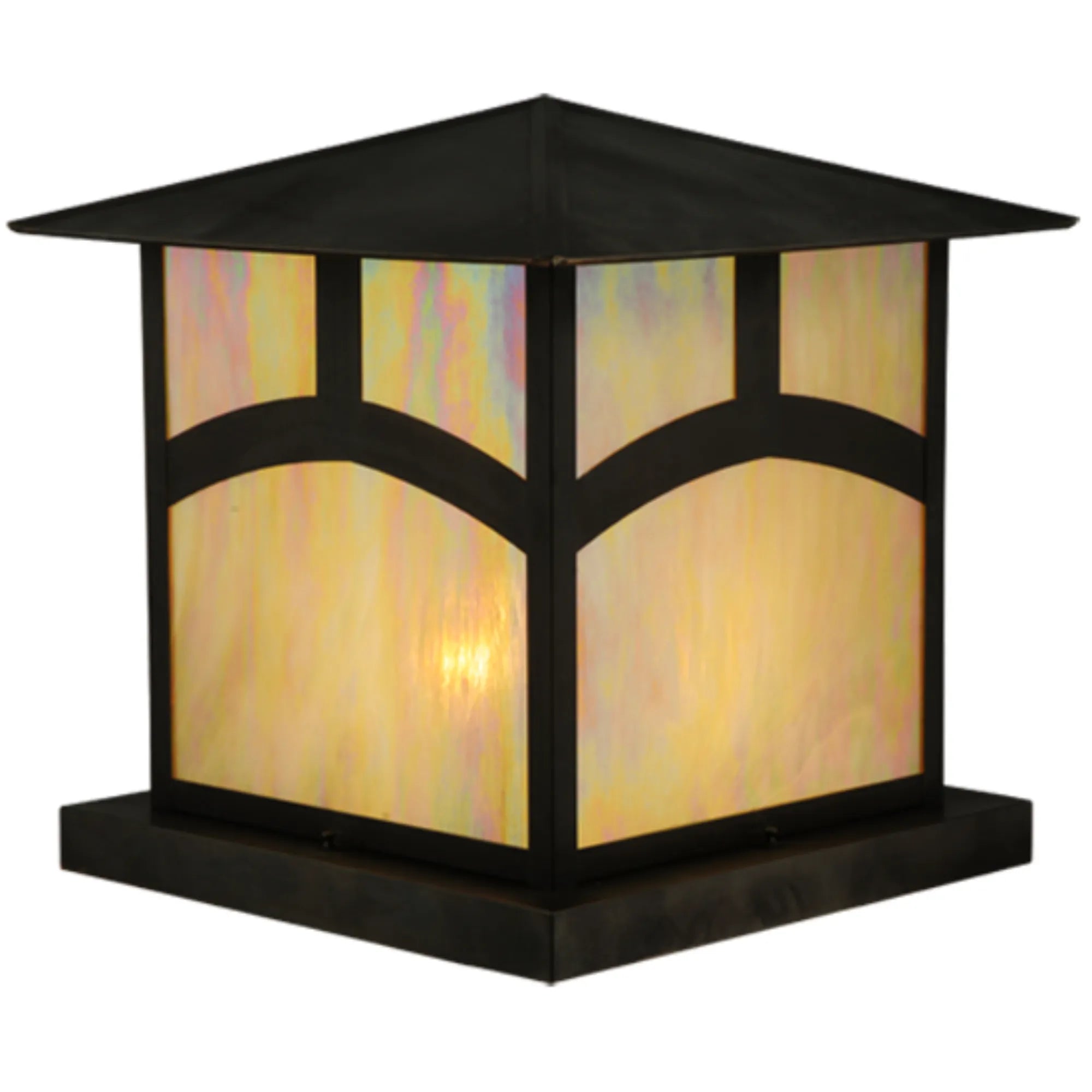 24" Square Seneca Hill Top Pier Mount – Craftsman Brown – Damp-Rated – Meyda Lighting