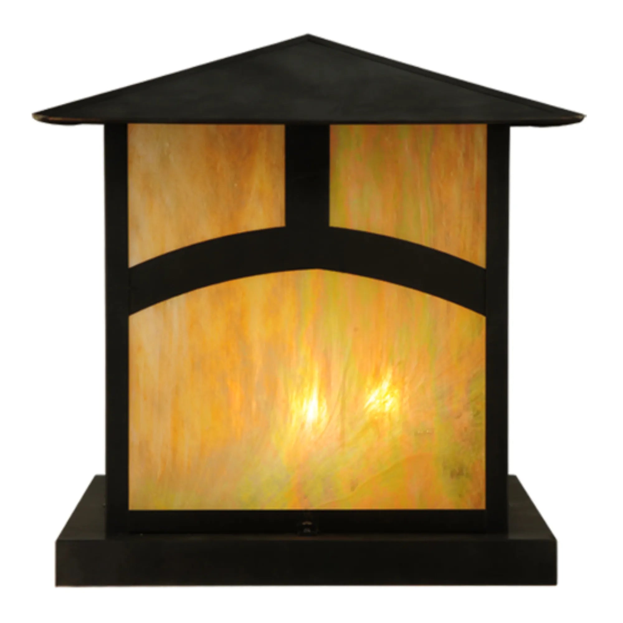 24" Square Seneca Hill Top Pier Mount – Craftsman Brown – Damp-Rated – Meyda Lighting