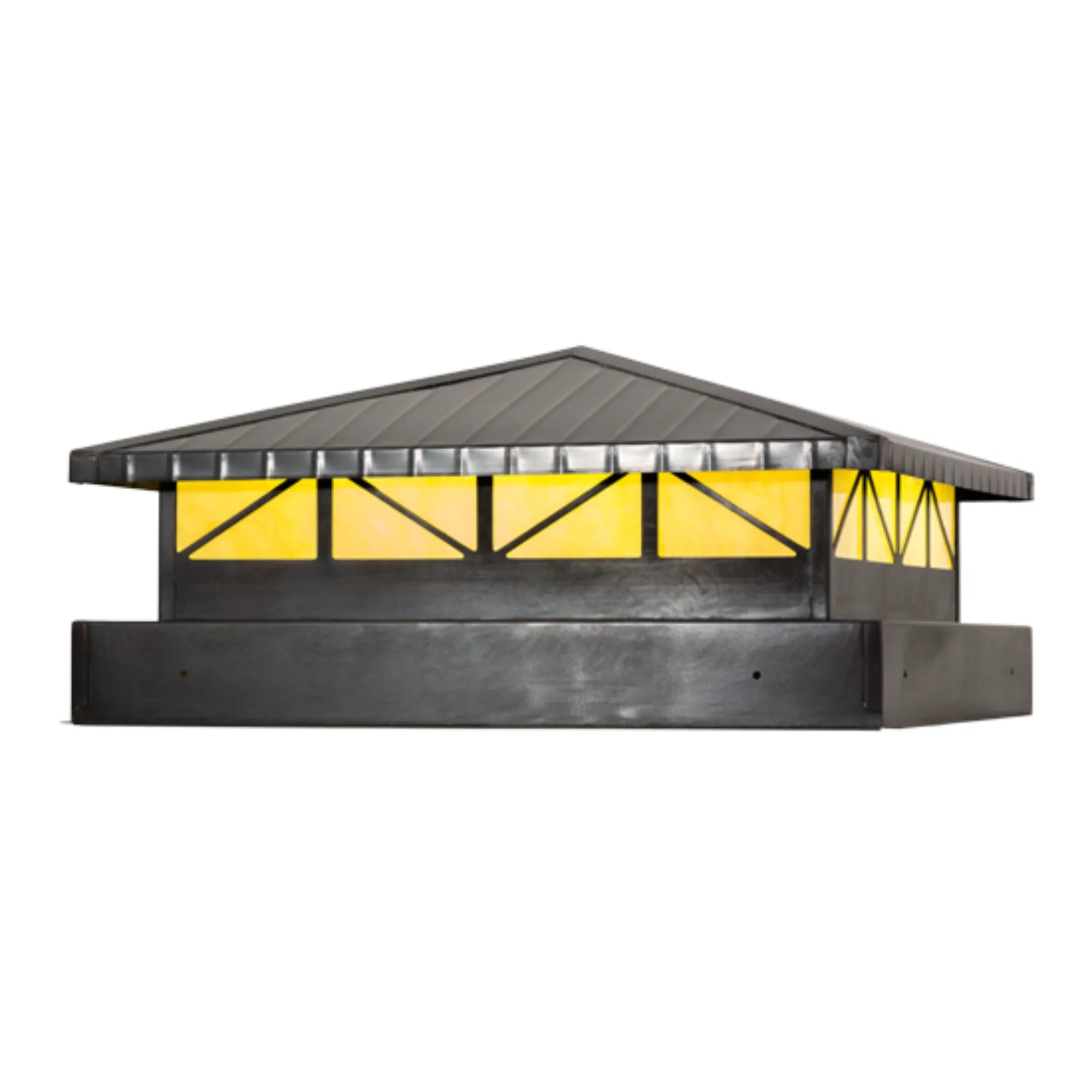 24" Square Durrant LED Pier Mount – Craftsman Brown – Wet-Rated – Meyda Lighting