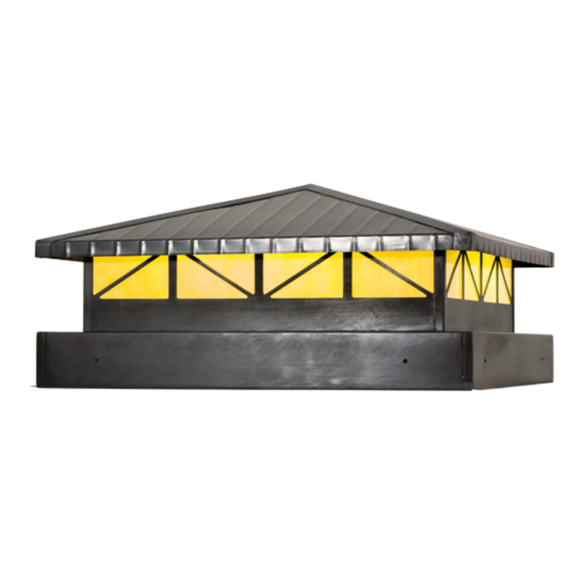 24" Square Durrant LED Pier Mount – Craftsman Brown – Wet-Rated – Meyda Lighting